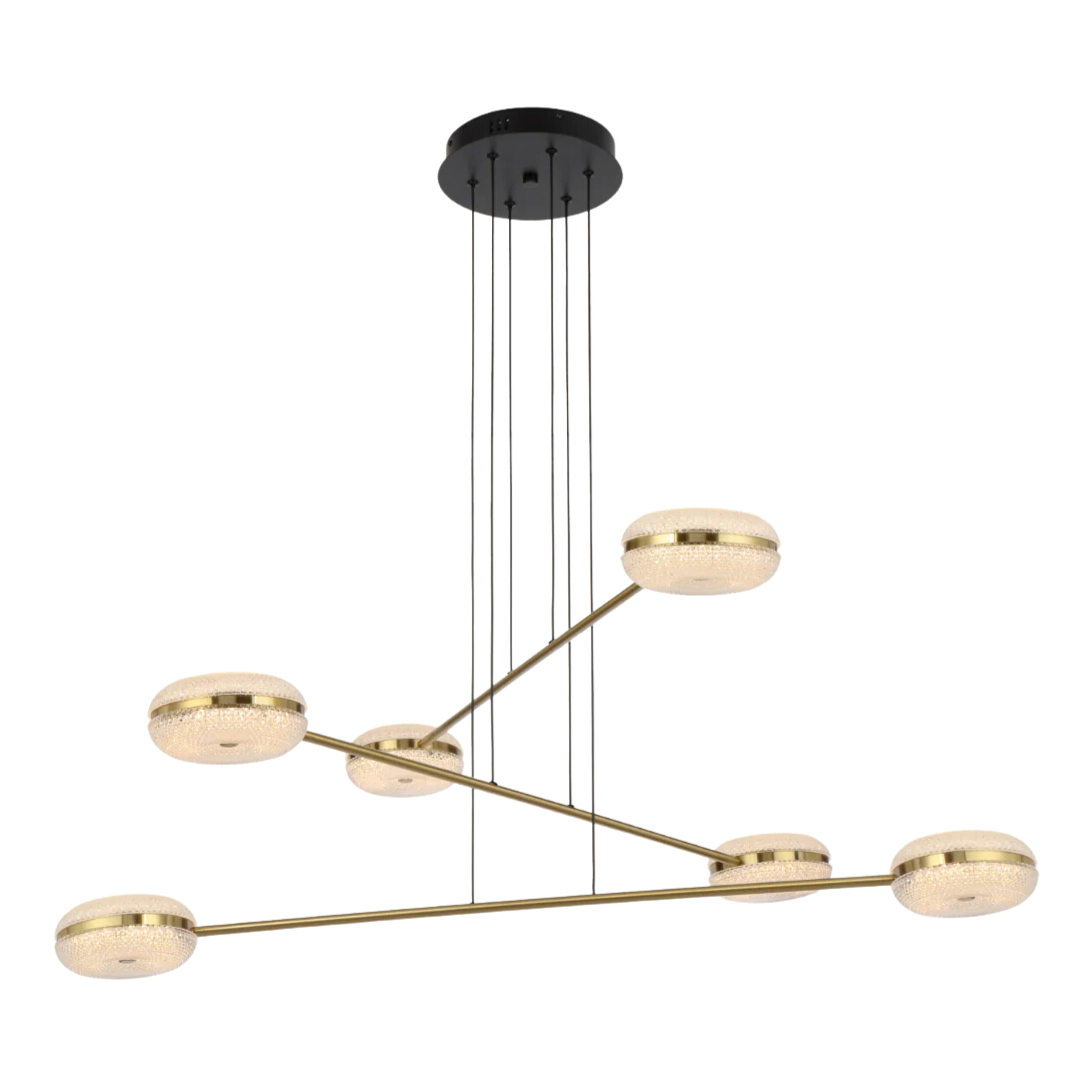 Govan 6 Light Antique Gold LED Feature Chandelier