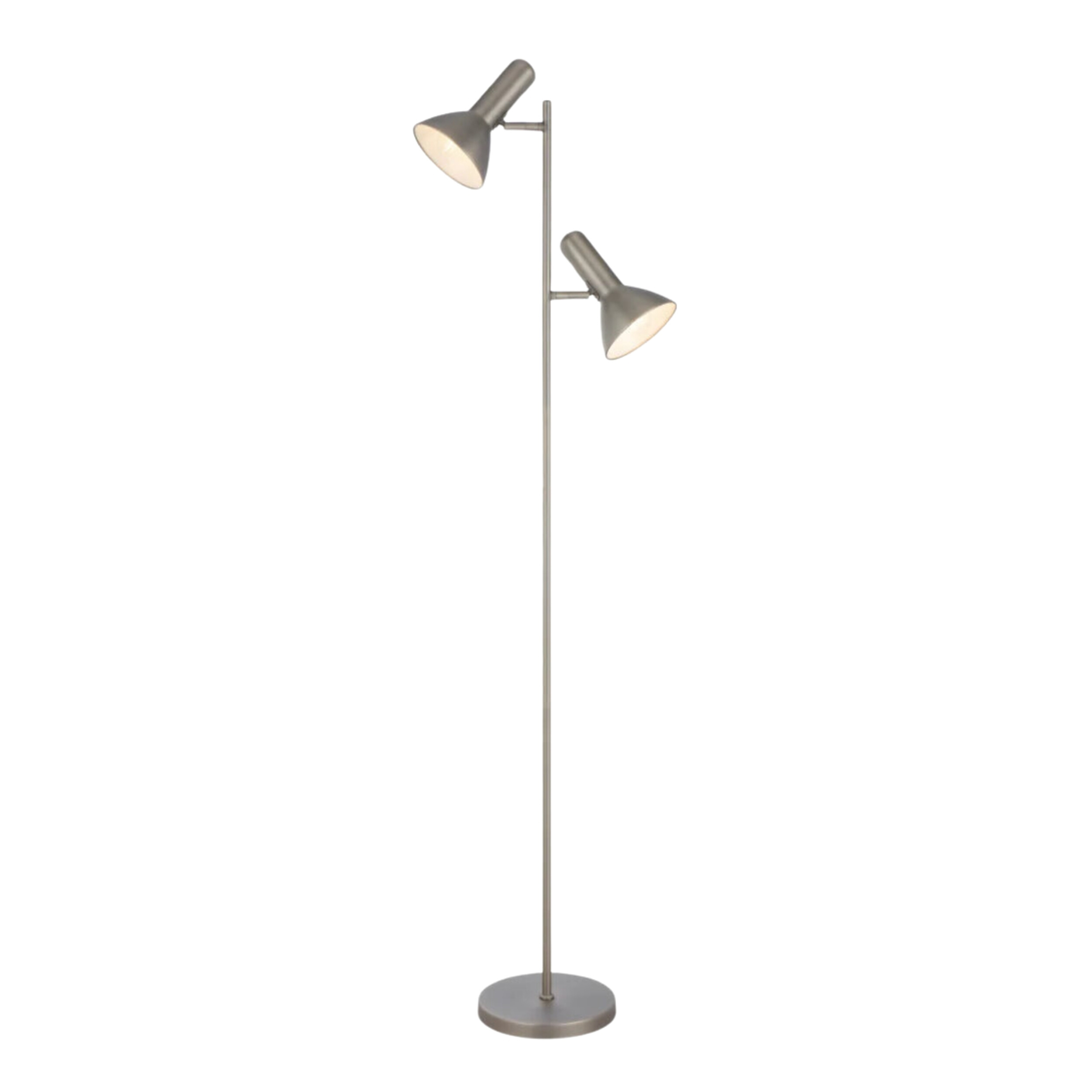 Hyvik Matt Nickel Twin Lights Floor Lamp