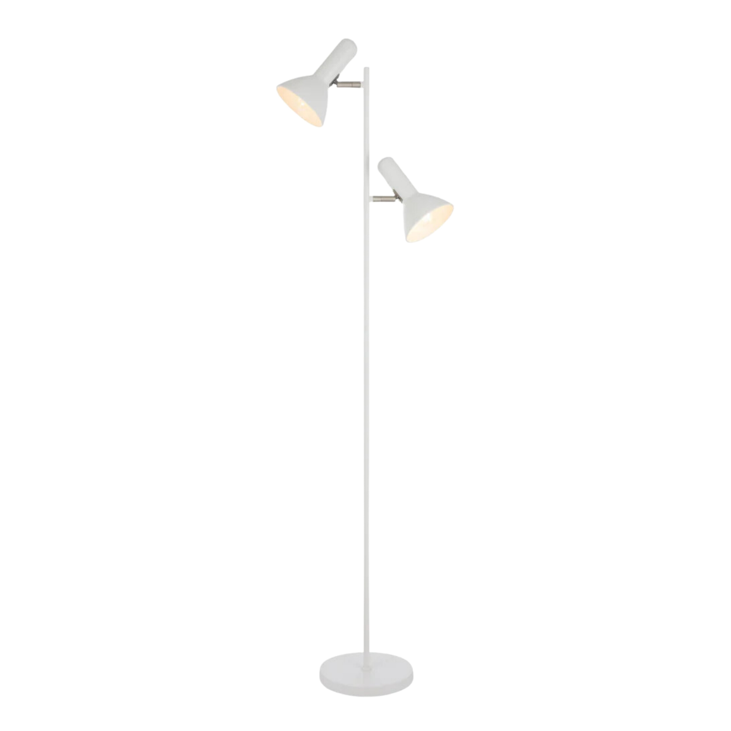 Hyvik Matt White Twin Lights Floor Lamp