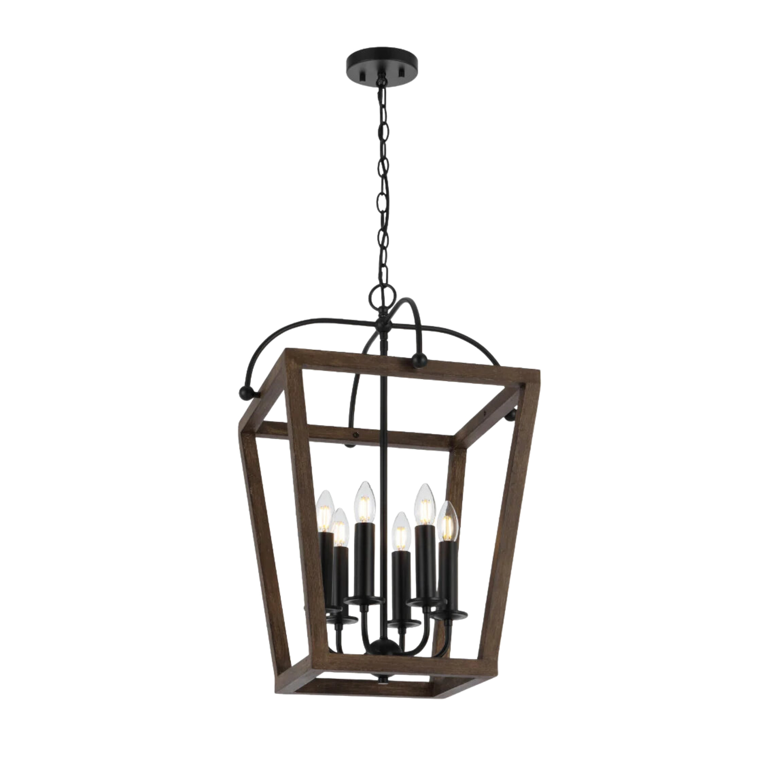Lacota 6 Light Warm Walnut French Provincial Lantern Pendant