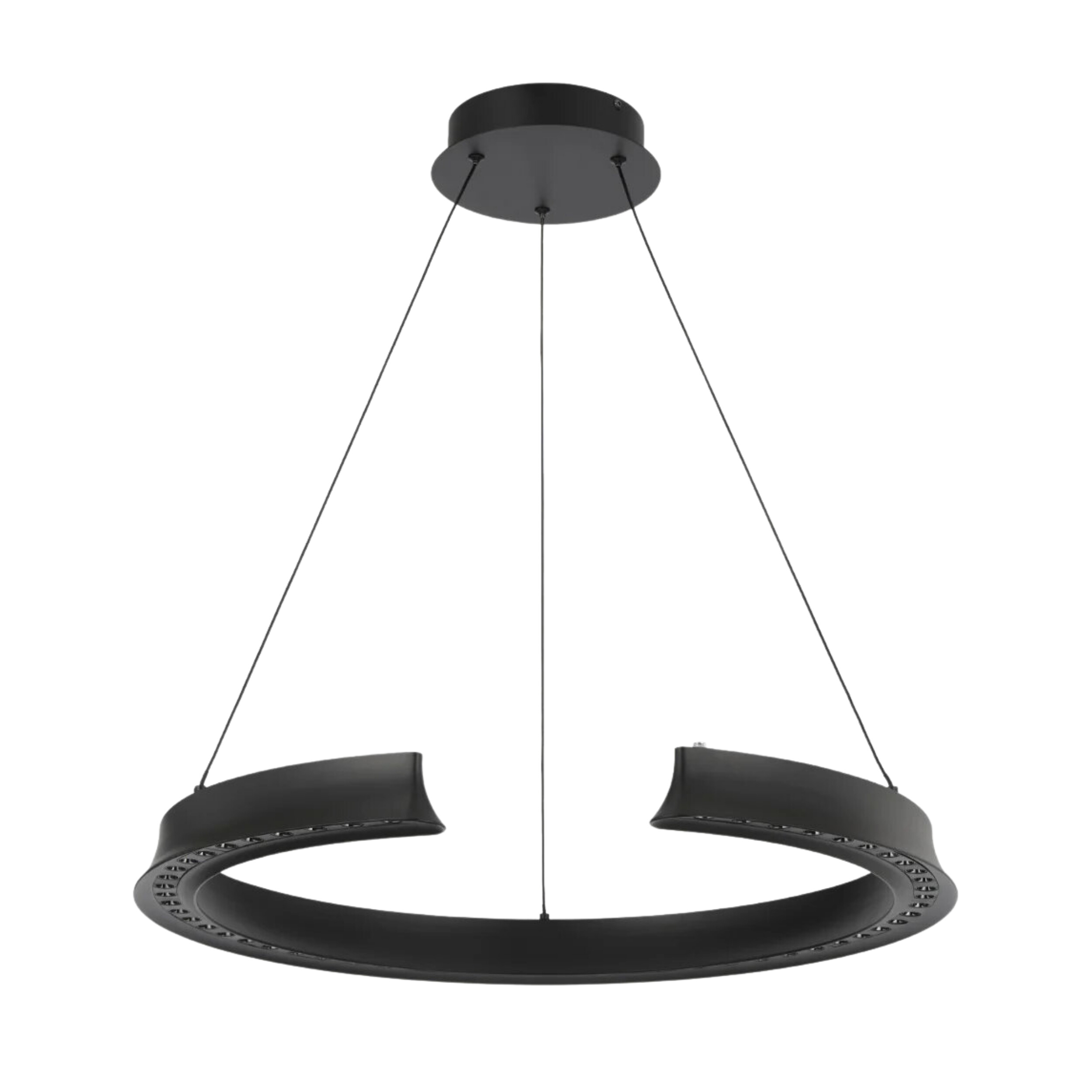 Lucid Black C-Shaped Touch Dimmable CCT LED Pendant Light