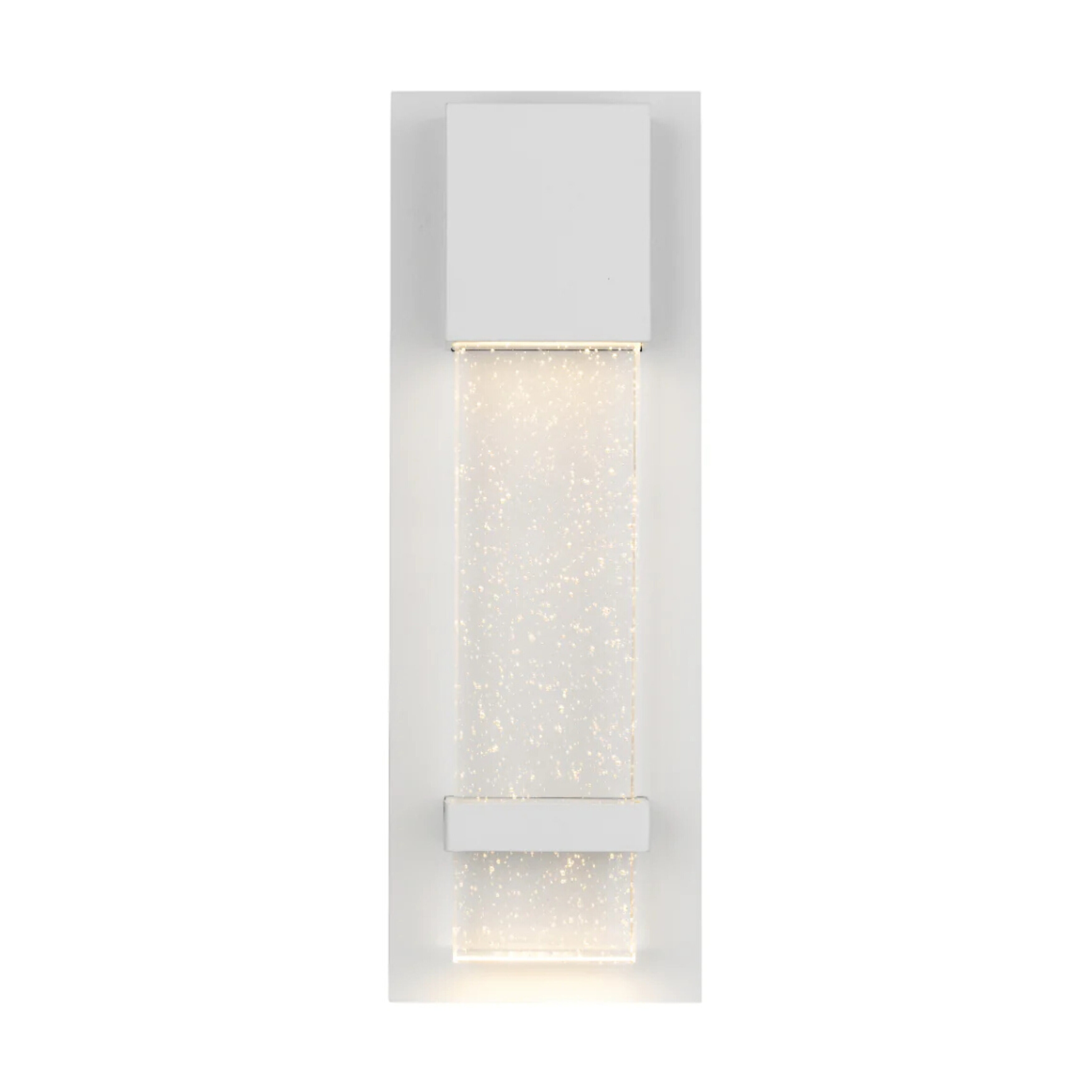 Estrada Clear Seeded Glass White Wall Light