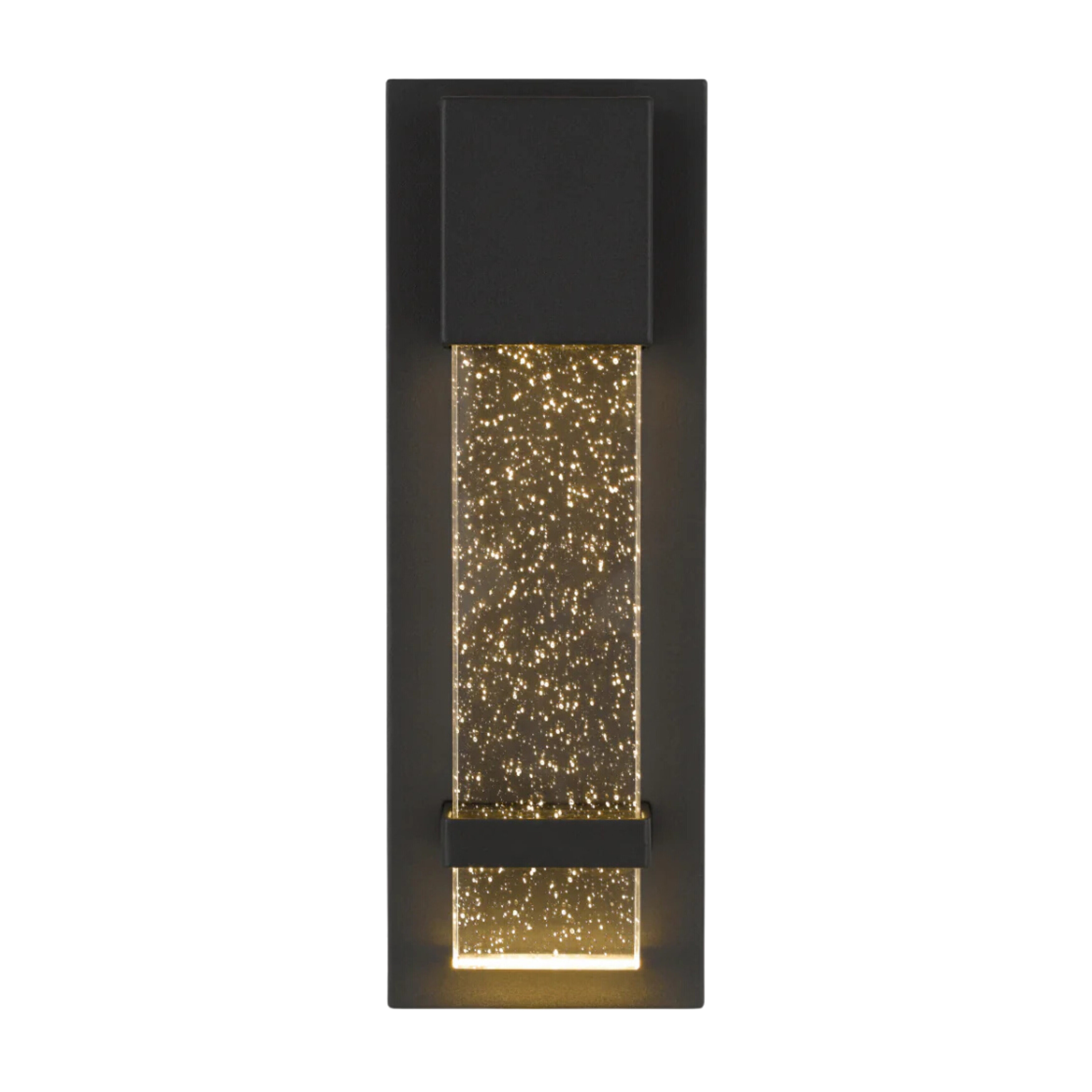 Estrada Clear Seeded Glass Black Wall Light