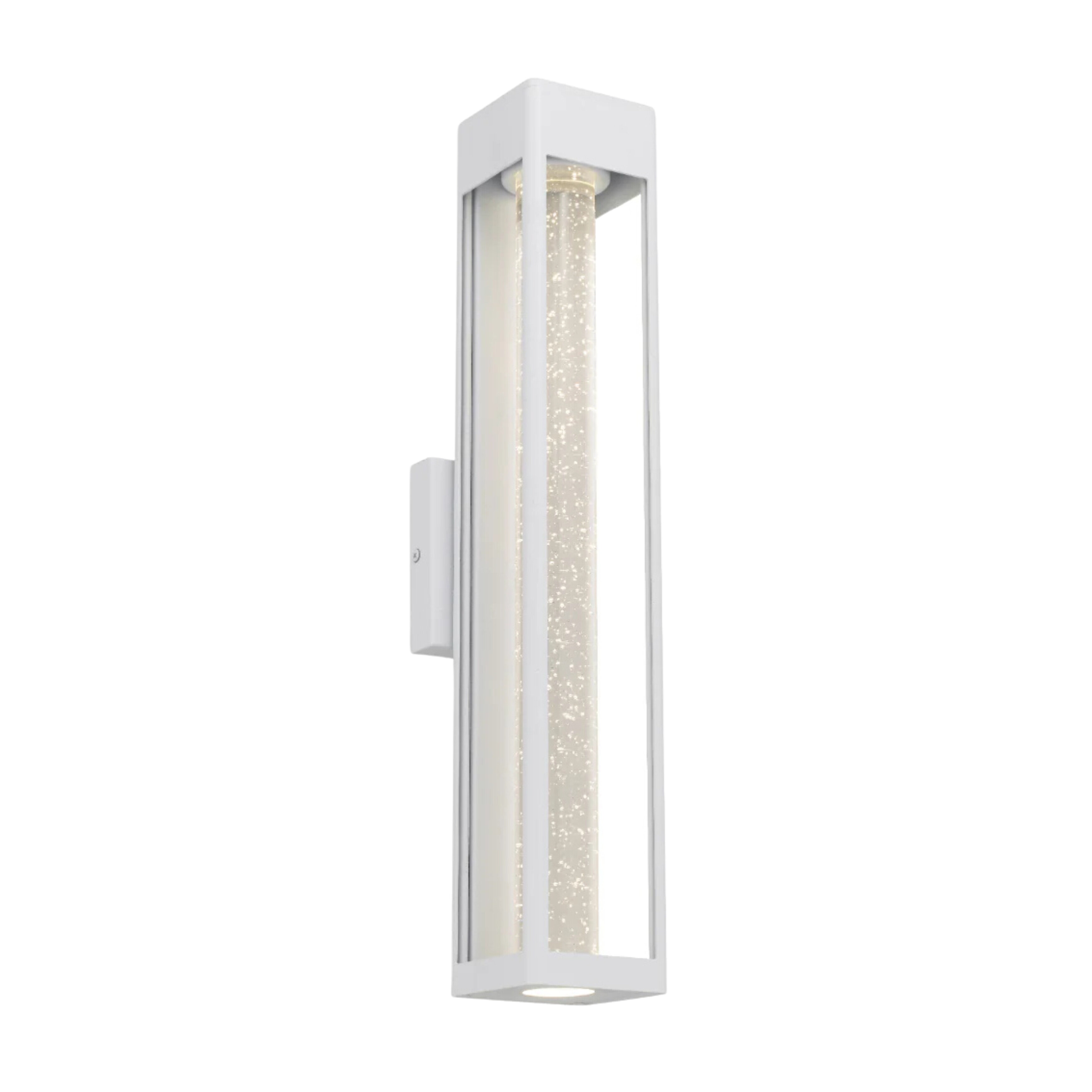 Hollis Clear Bubble Glass Long White LED Wall Light