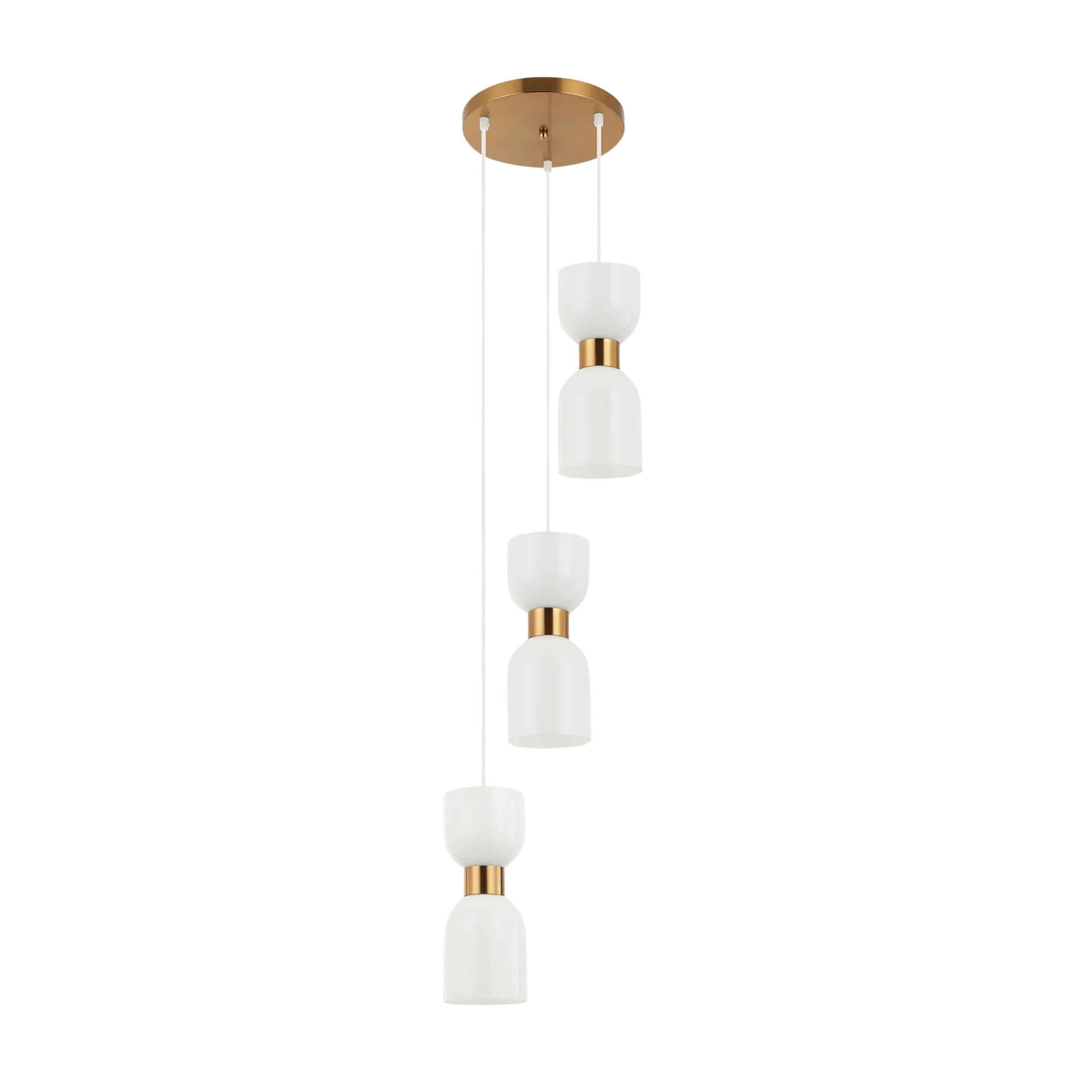 Clarissa Three Light Brass Opal Glass Cluster Pendant