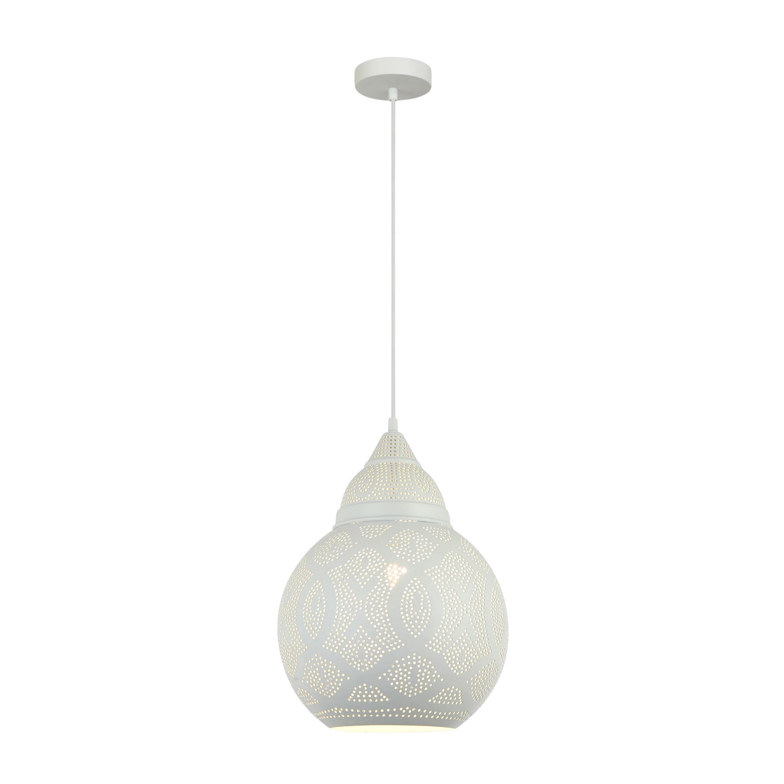 Stardust White Bell Moroccan Pendant