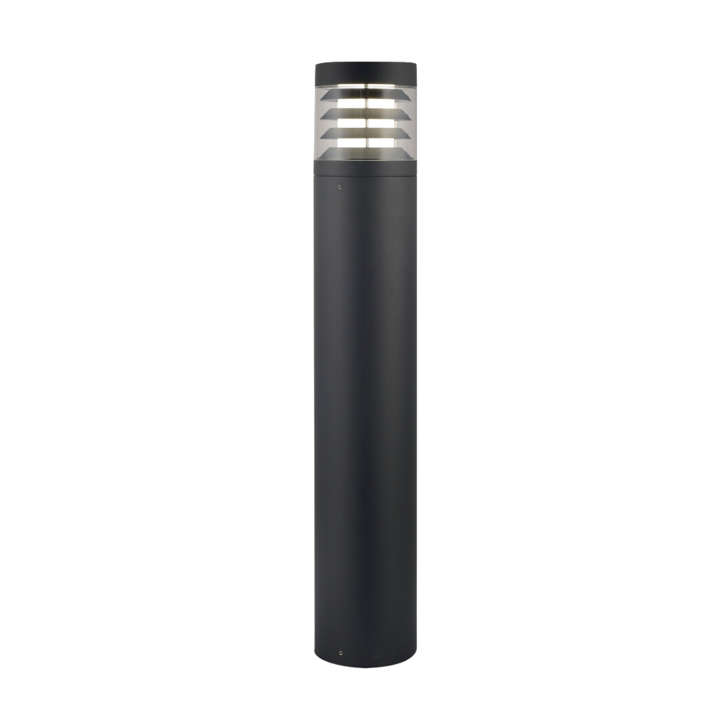 Black 2CCT LED Weatherproof Louvered Bollard Light