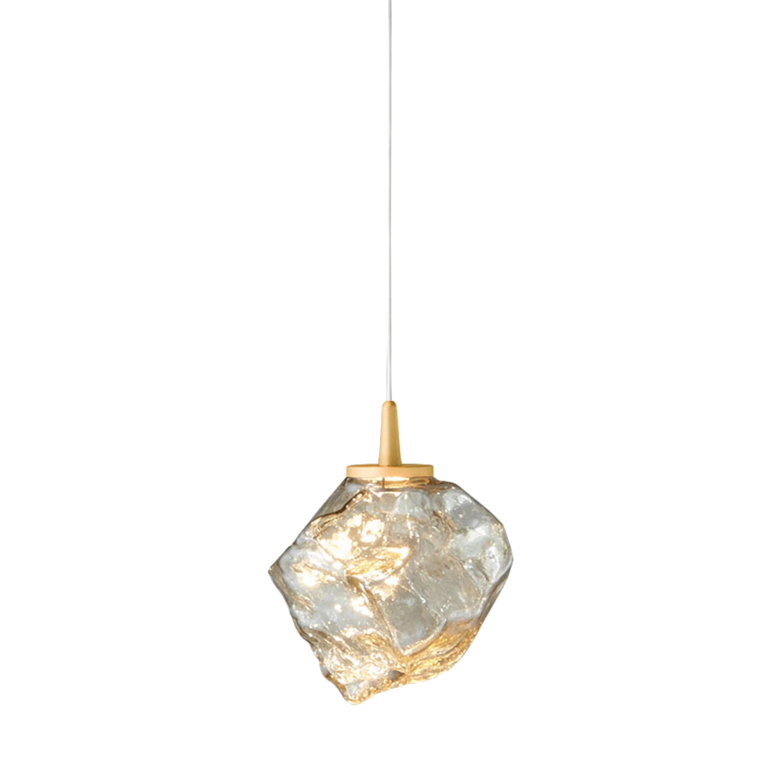 Gem Clear Glass Gold LED Pendant Light