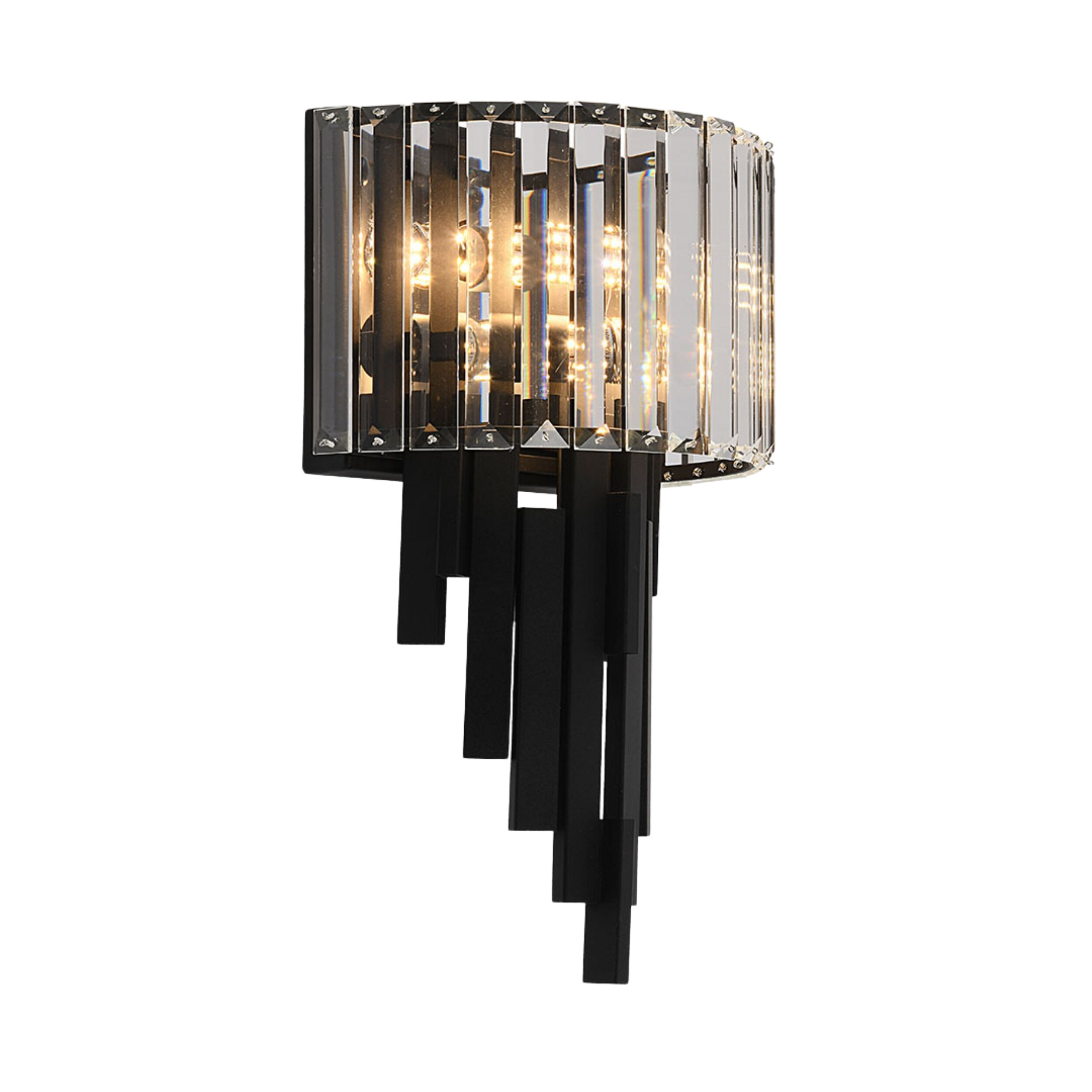 Imelda Black Clear Glass Decor Wall Light
