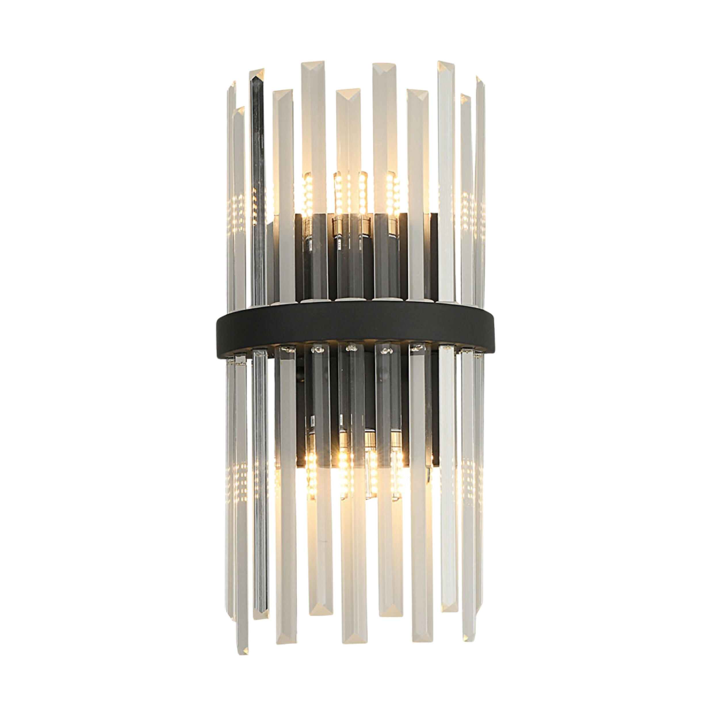 Olivet Clear Glass Black Feature Wall Light