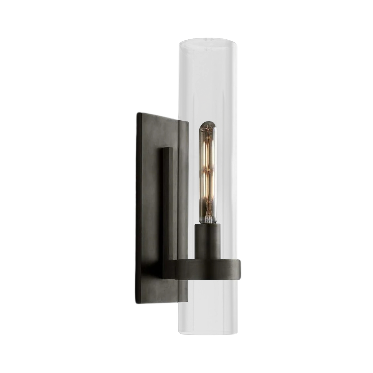 Ares Bronze Clear Glass Solo Wall Light