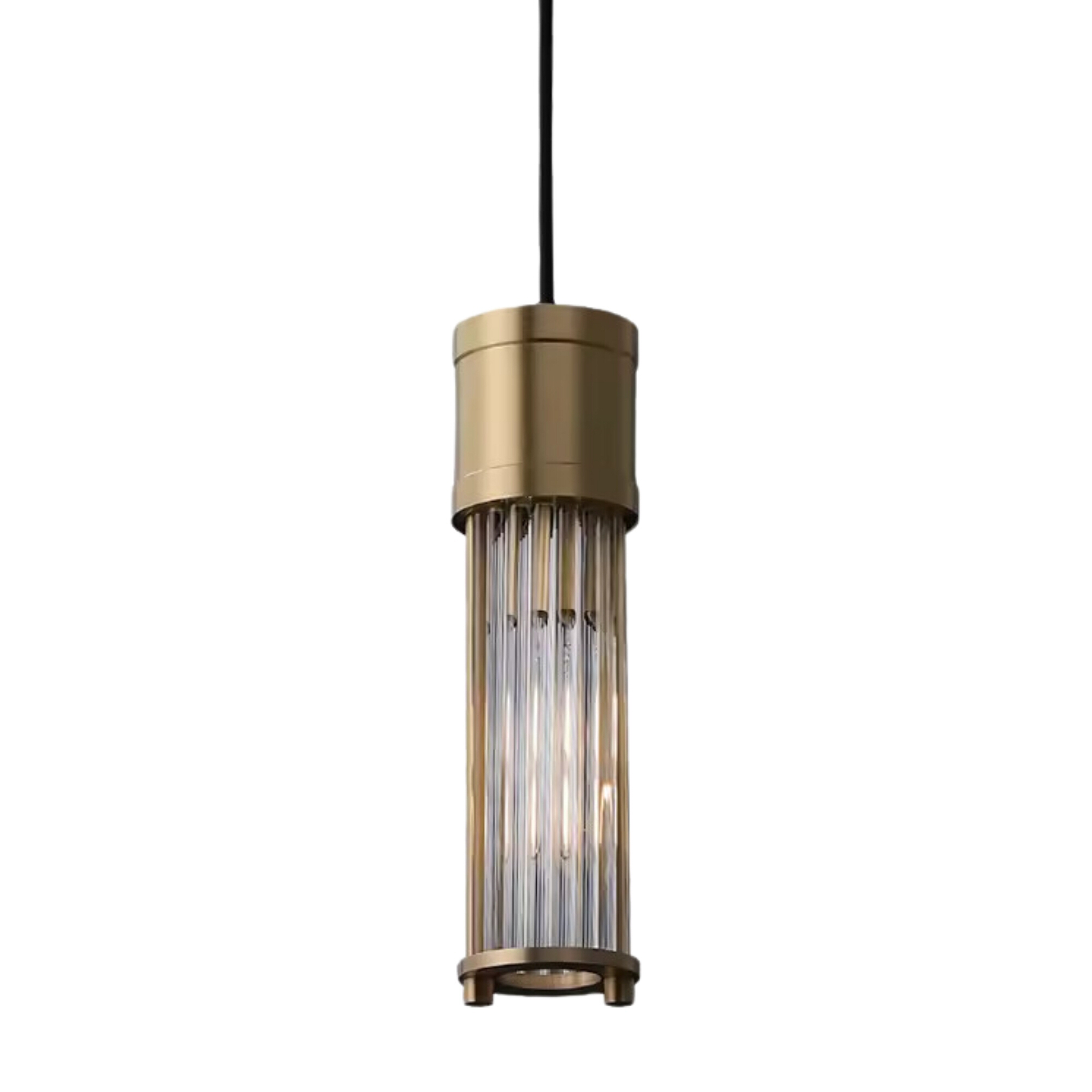 August Gold and Clear Glass Art Deco Pendant Light