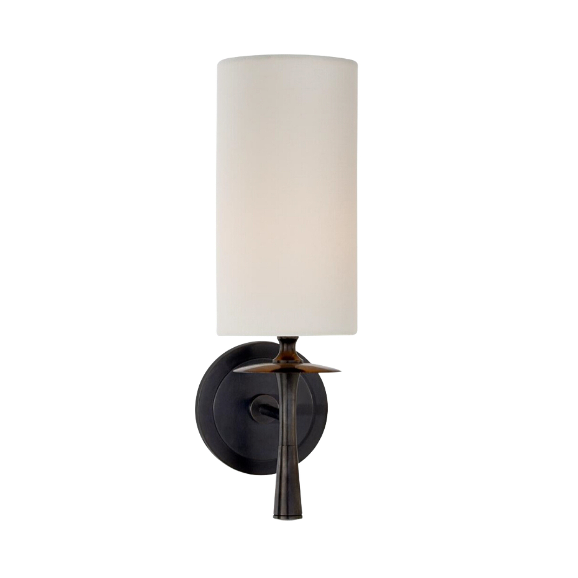 Cambridge Black Fabric White Shade Wall Light
