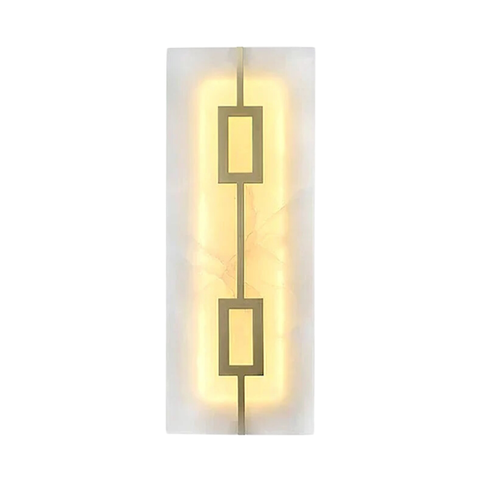 Charlotte Spanish Alabaster Rectangular Brass Wall Light