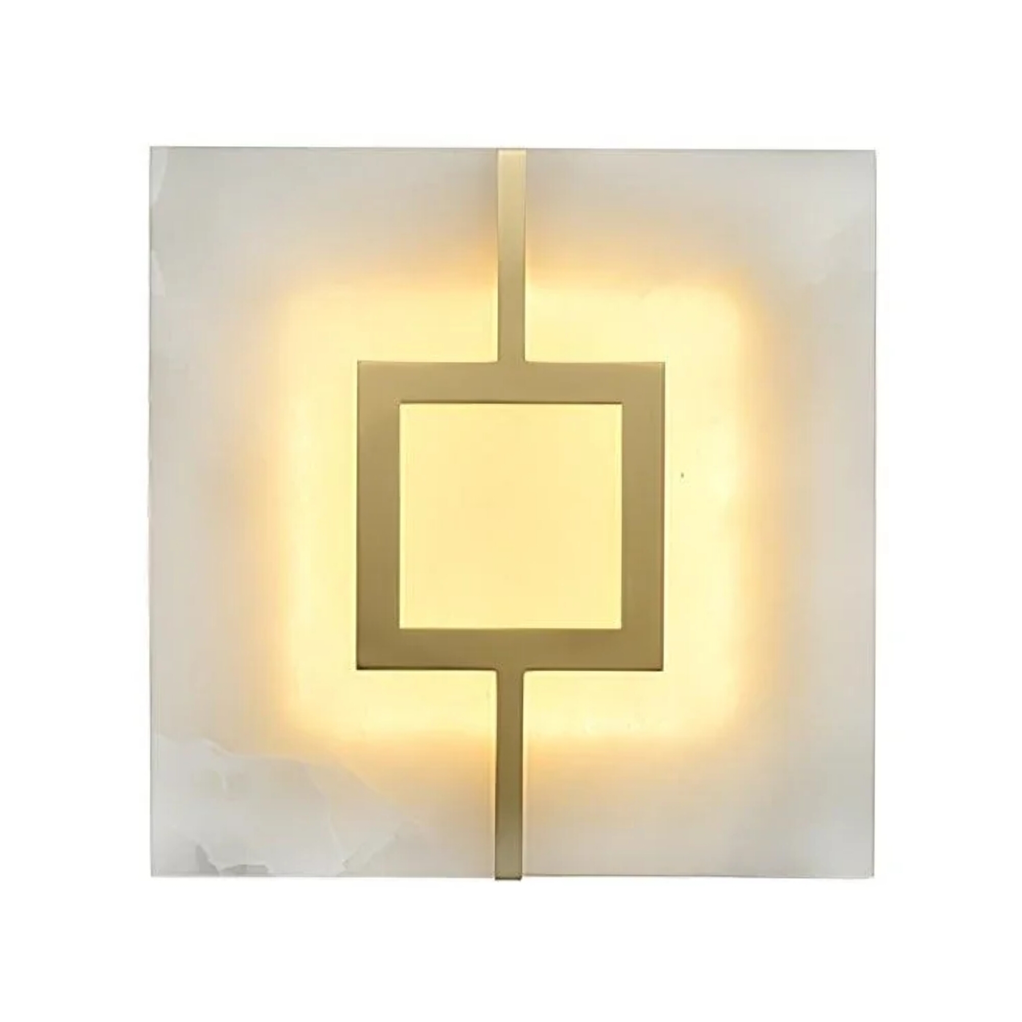 Charlotte Spanish Alabaster Square Brass Wall Light