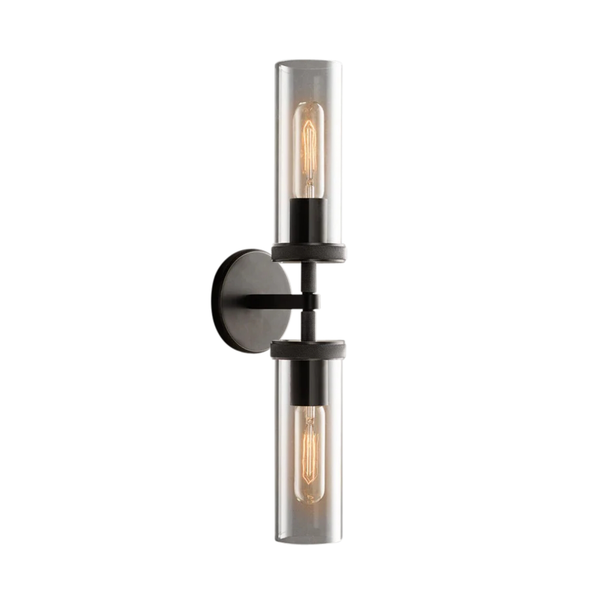Decoro Bronze Clear Glass Twin Wall Light