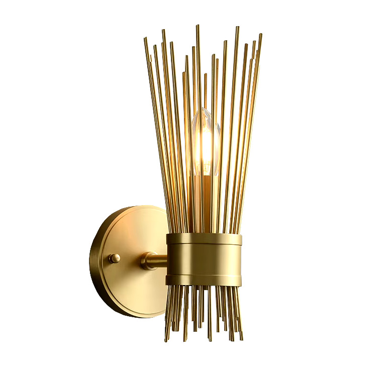 Roma Brass Sputnik Mid Century Feature Single Wall Sconce