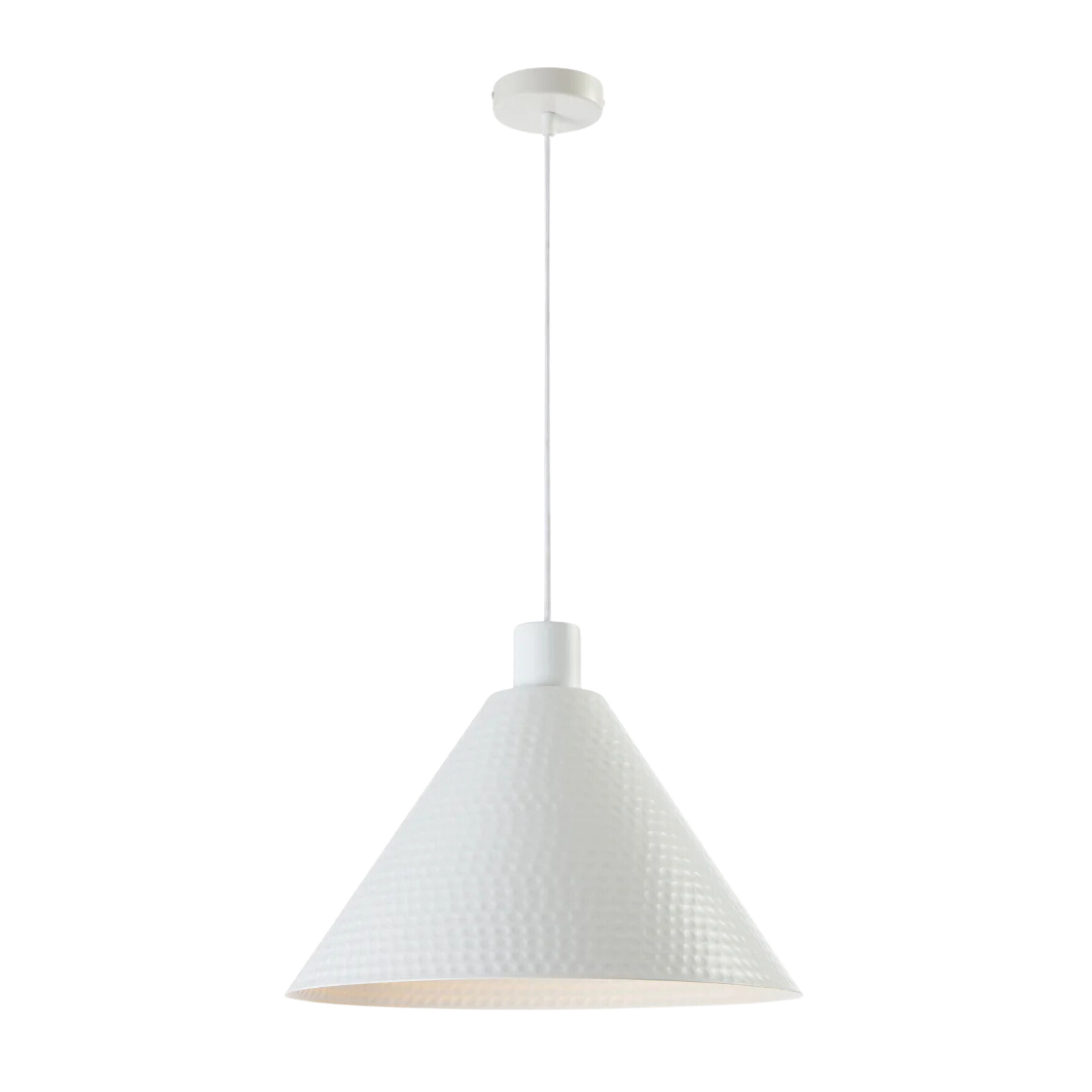 Kaede Textured White Iron Cone Pendant Light