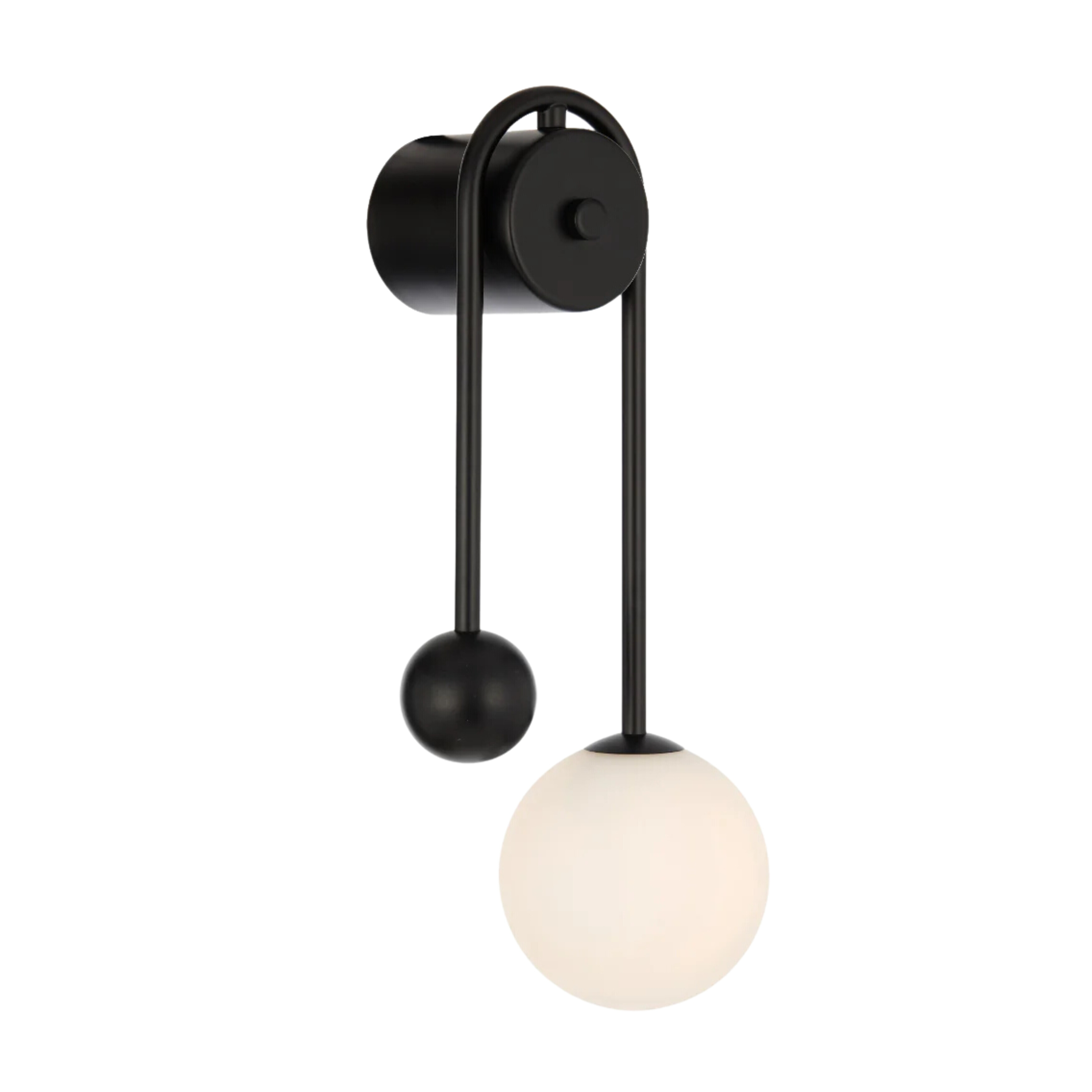 Foscani Opal Matt Glass Black Arm Wall Light