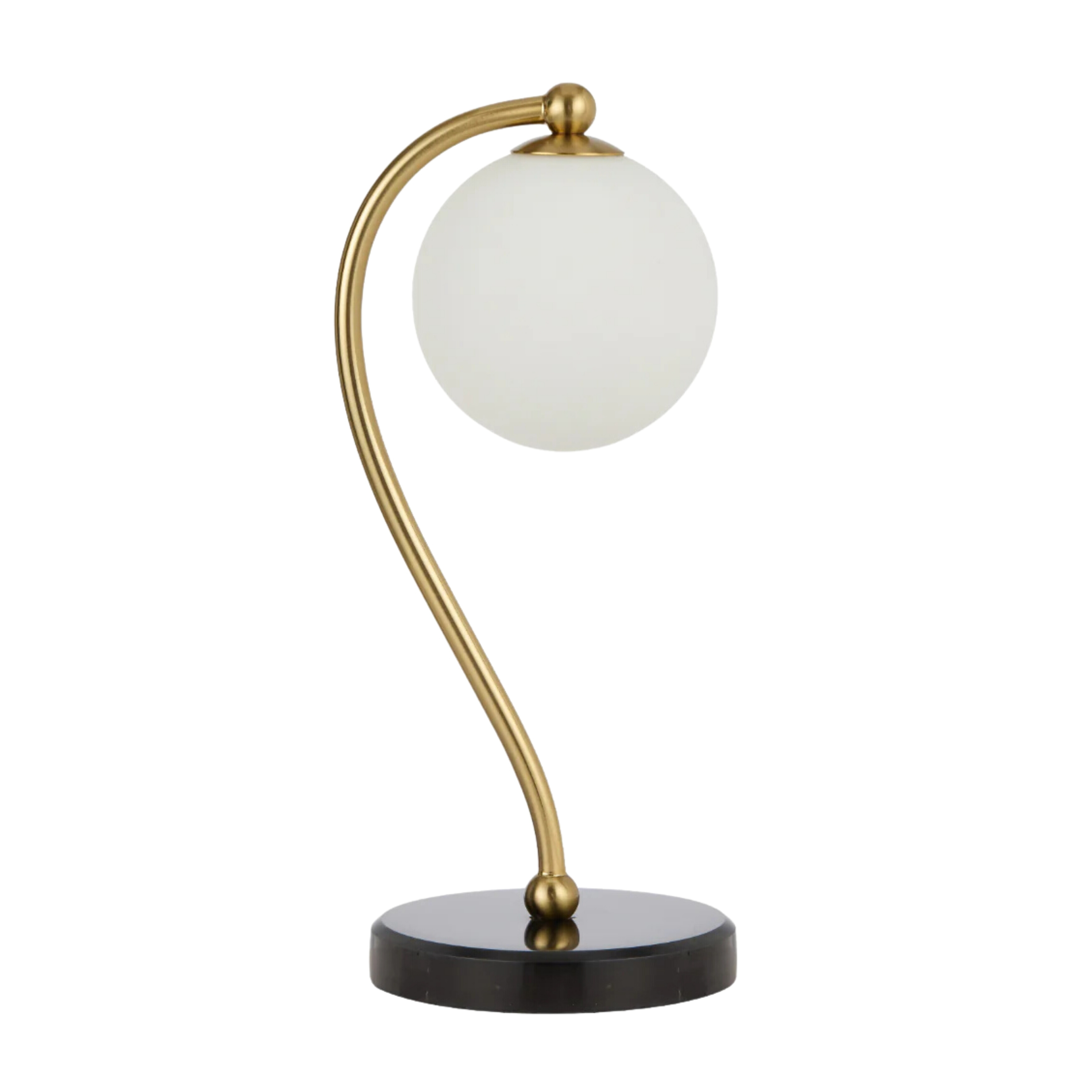Foscani Opal Matt Glass Black Marble Base Table Lamp