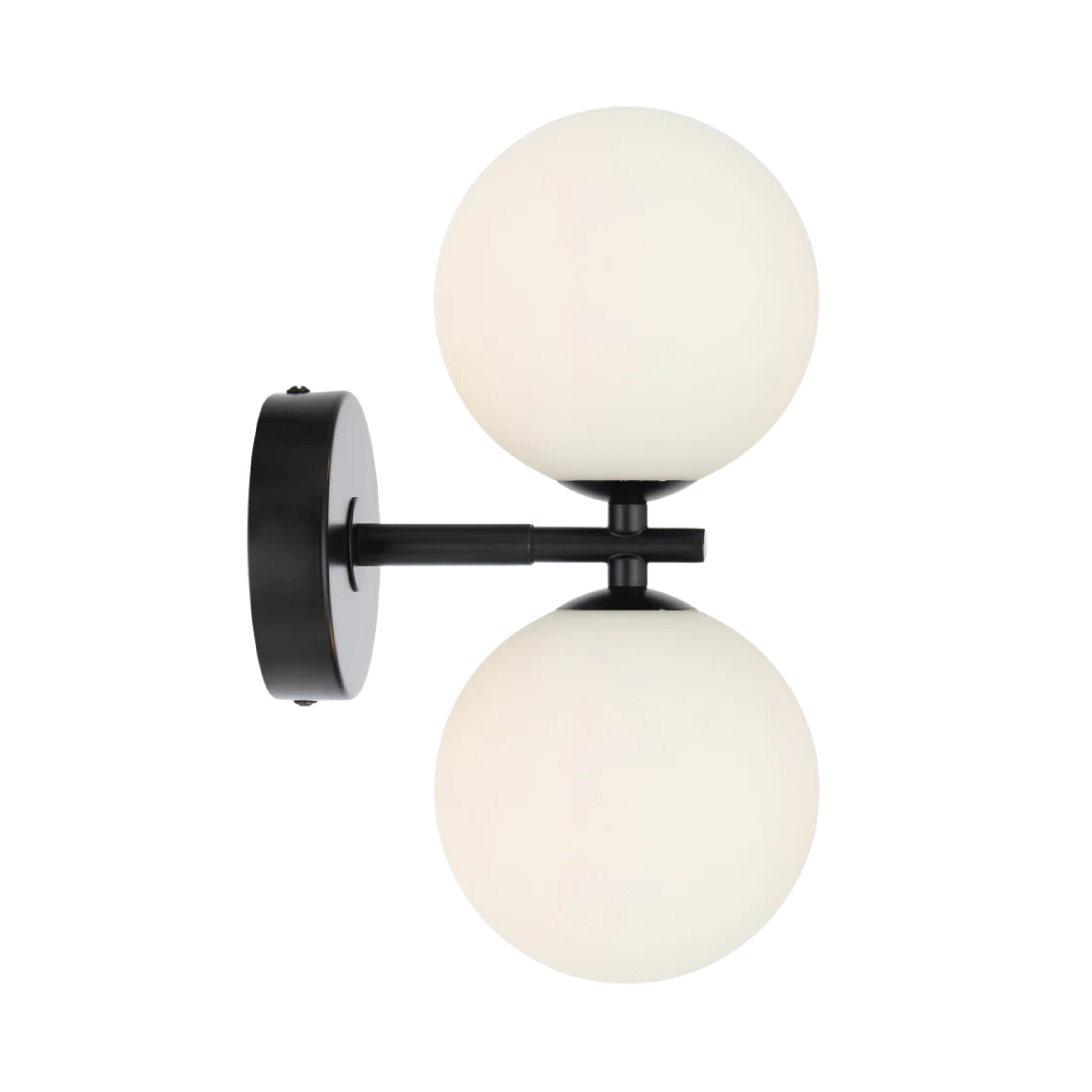 Foscani Opal Matt Glass Black Twin Wall Light