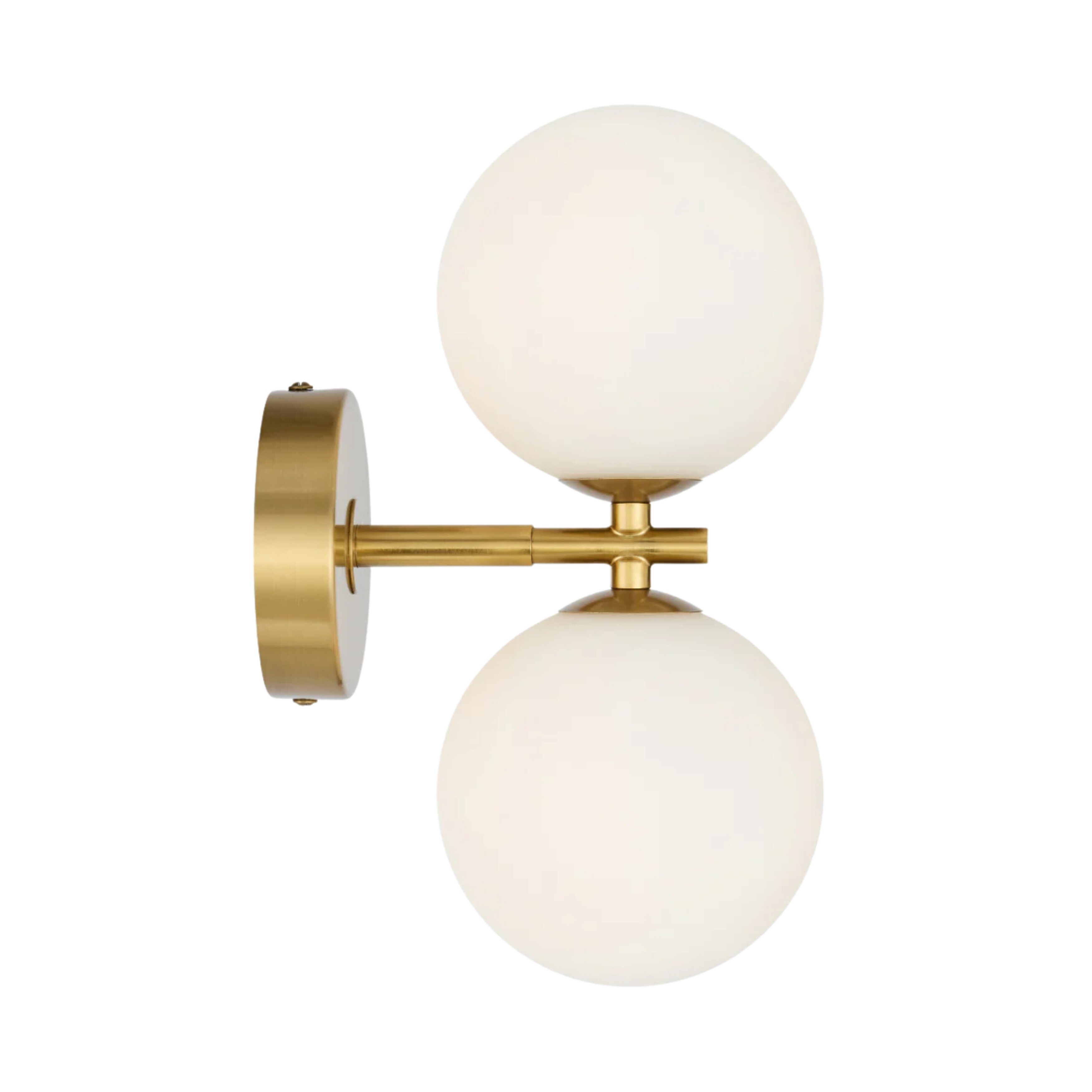 Foscani Opal Matt Glass Gold Twin Wall Light