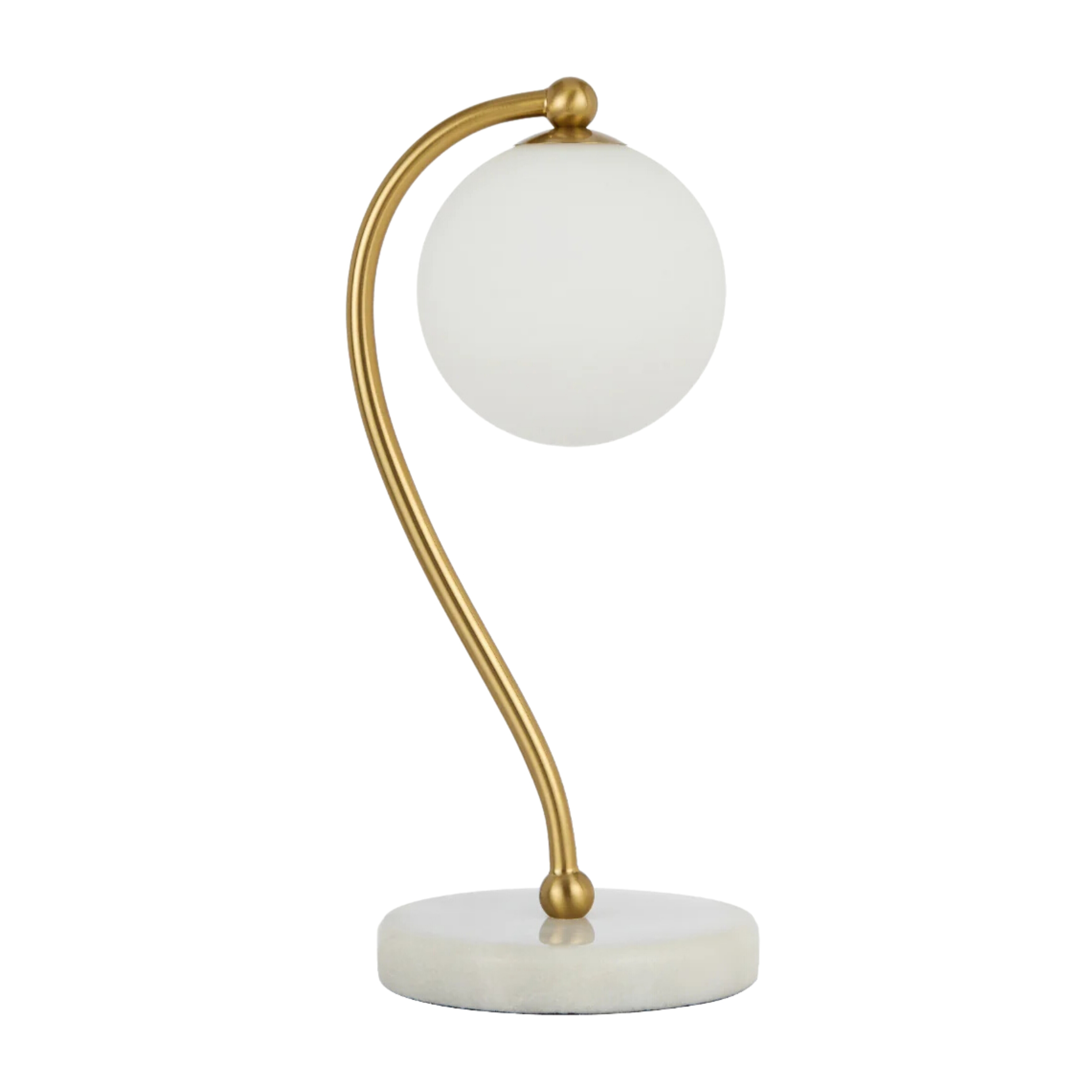 Foscani Opal Matt Glass White Marble Base Table Lamp