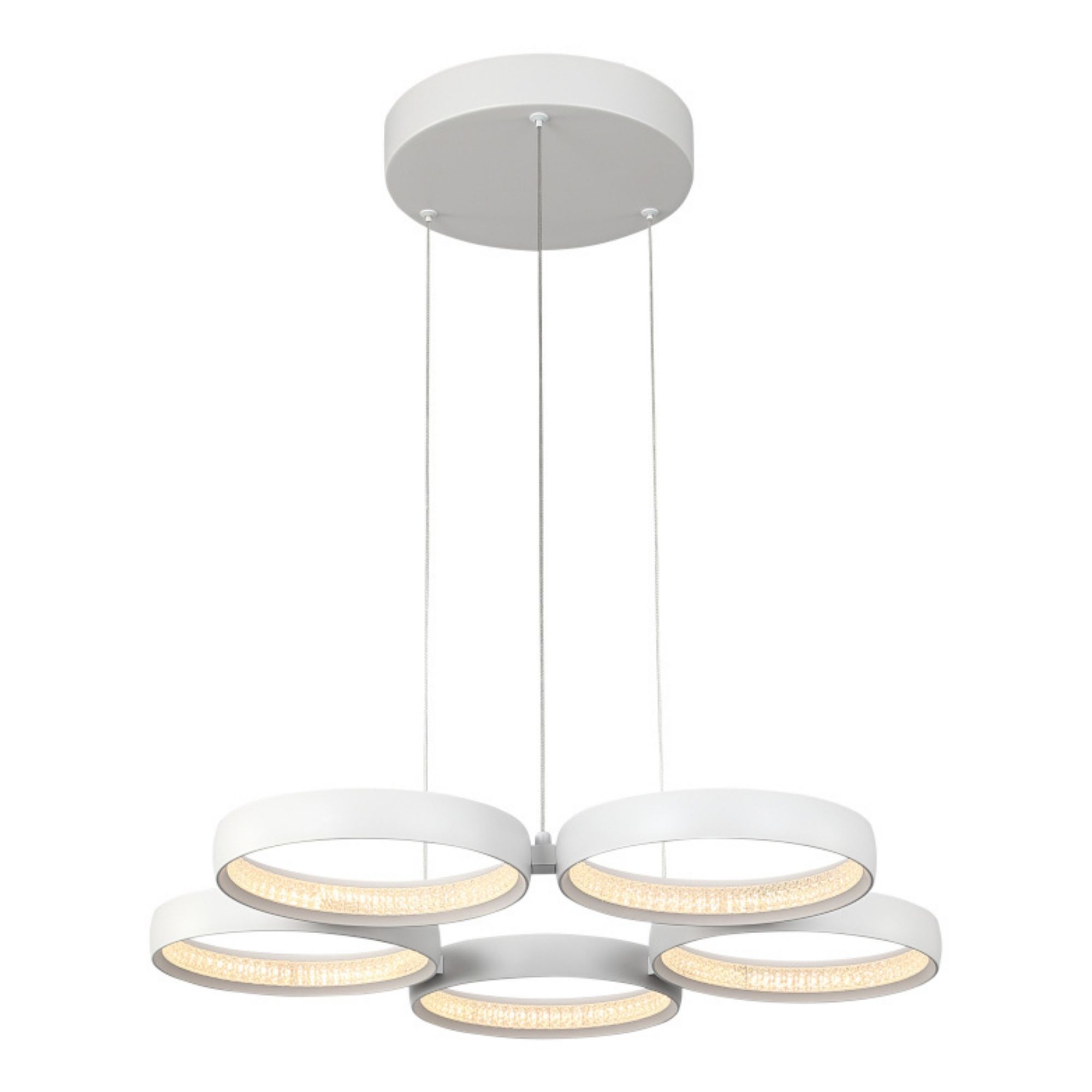 Olympus White 5 Rings CCT LED Pendant Chandelier