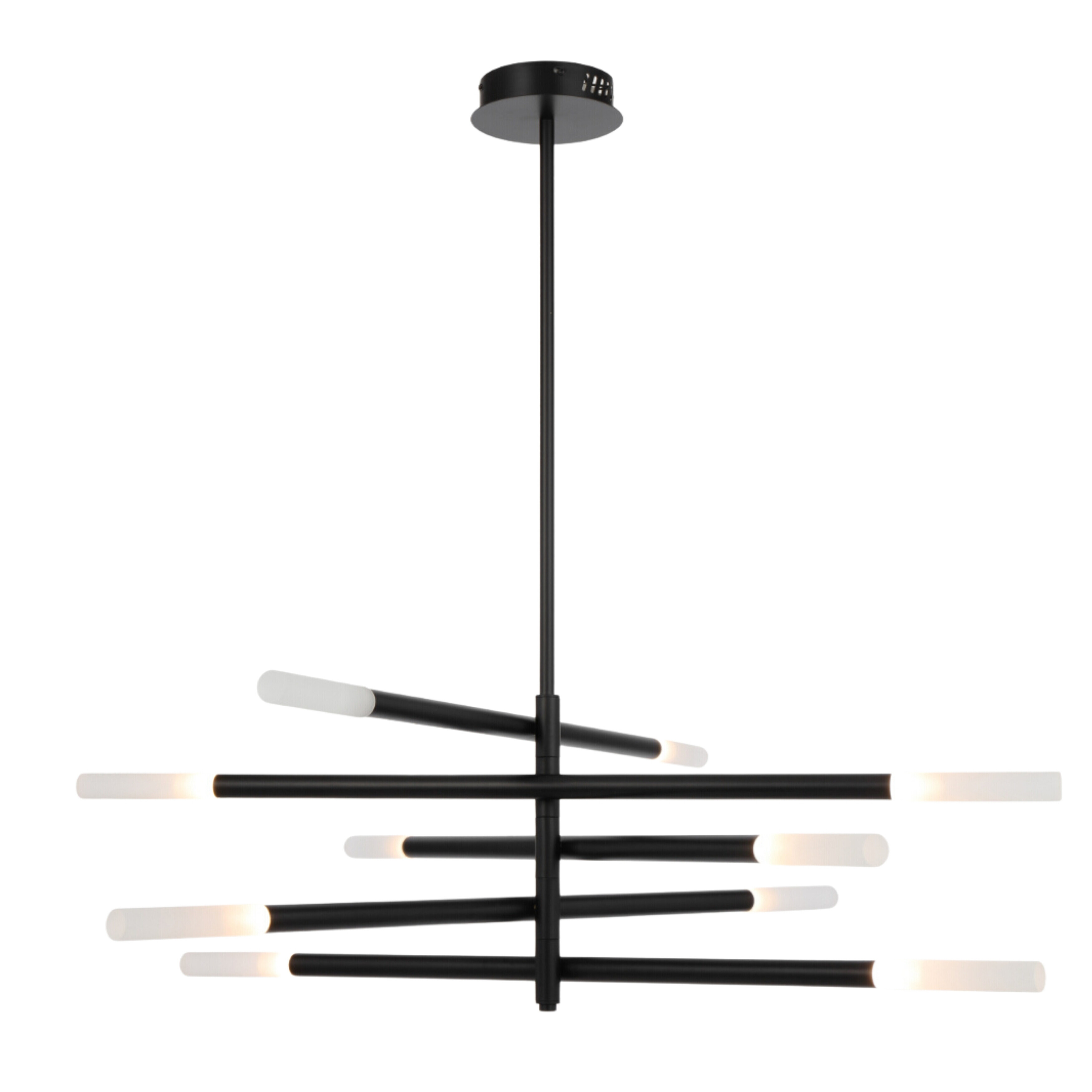 Pinsk Ten Light Black Rod Contemporary Pendant
