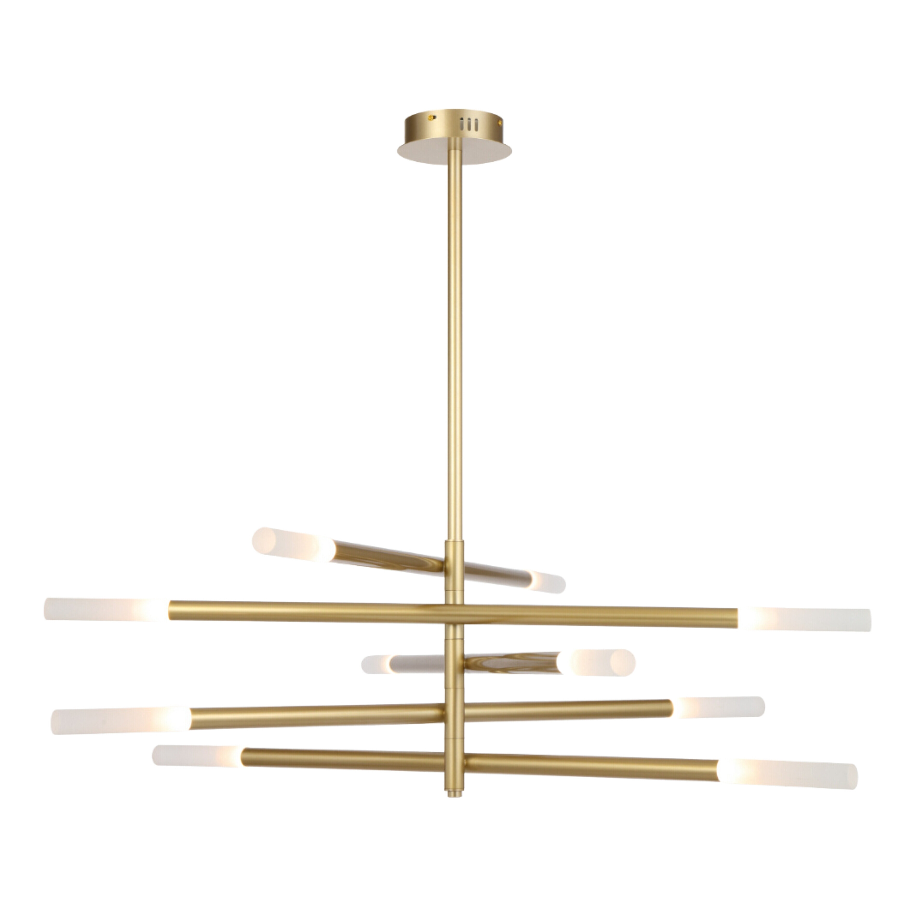 Pinsk Ten Light Golden Rod Contemporary Pendant