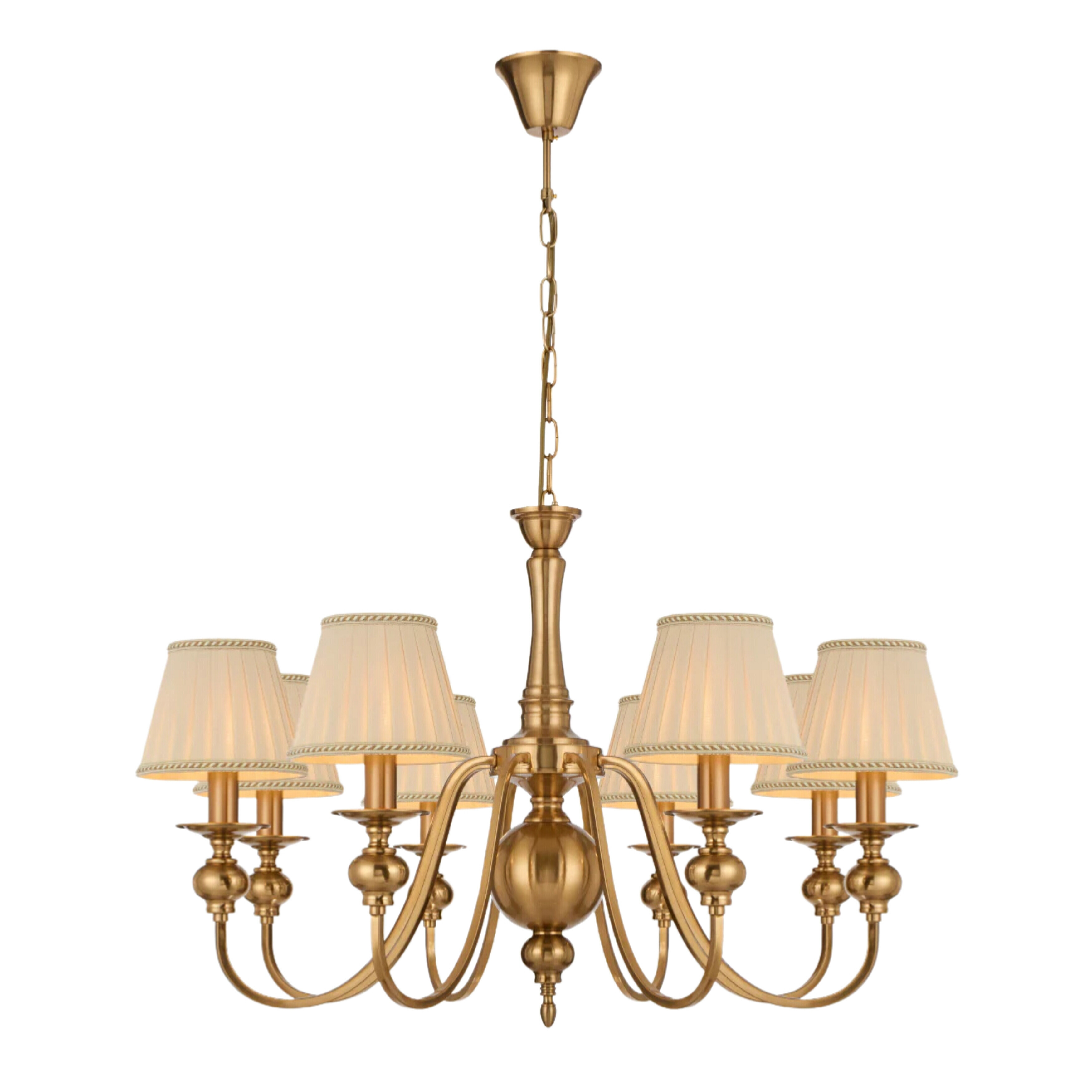 Sheridan Eight Light French Provincial Copper Shaded Chandelier