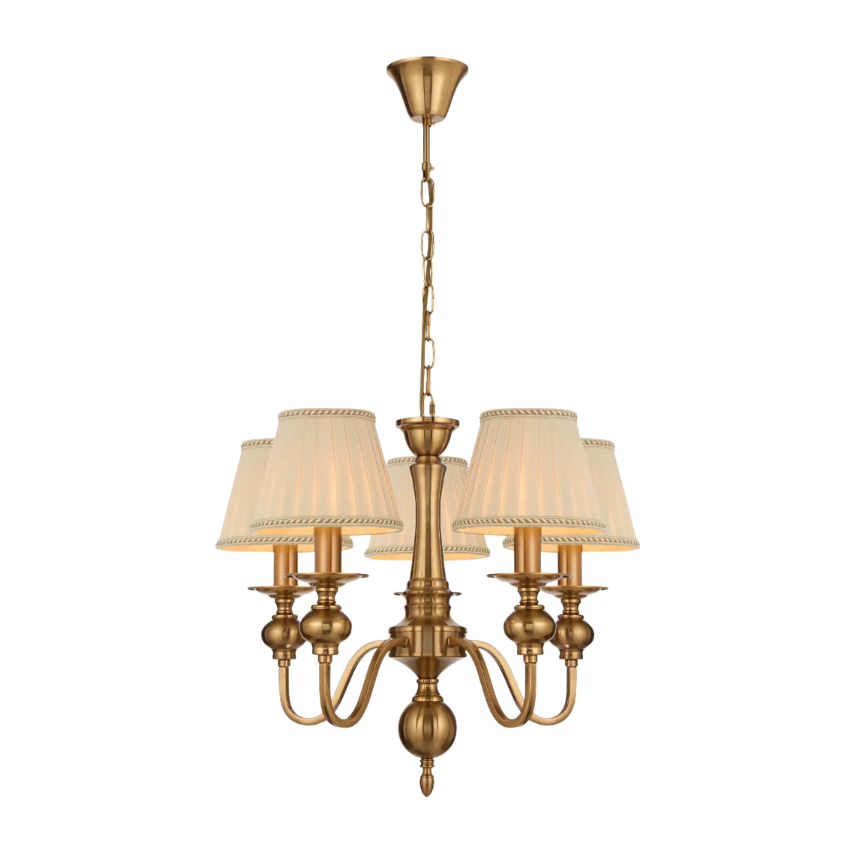 Sheridan Five Light French Provincial Copper Shaded Chandelier