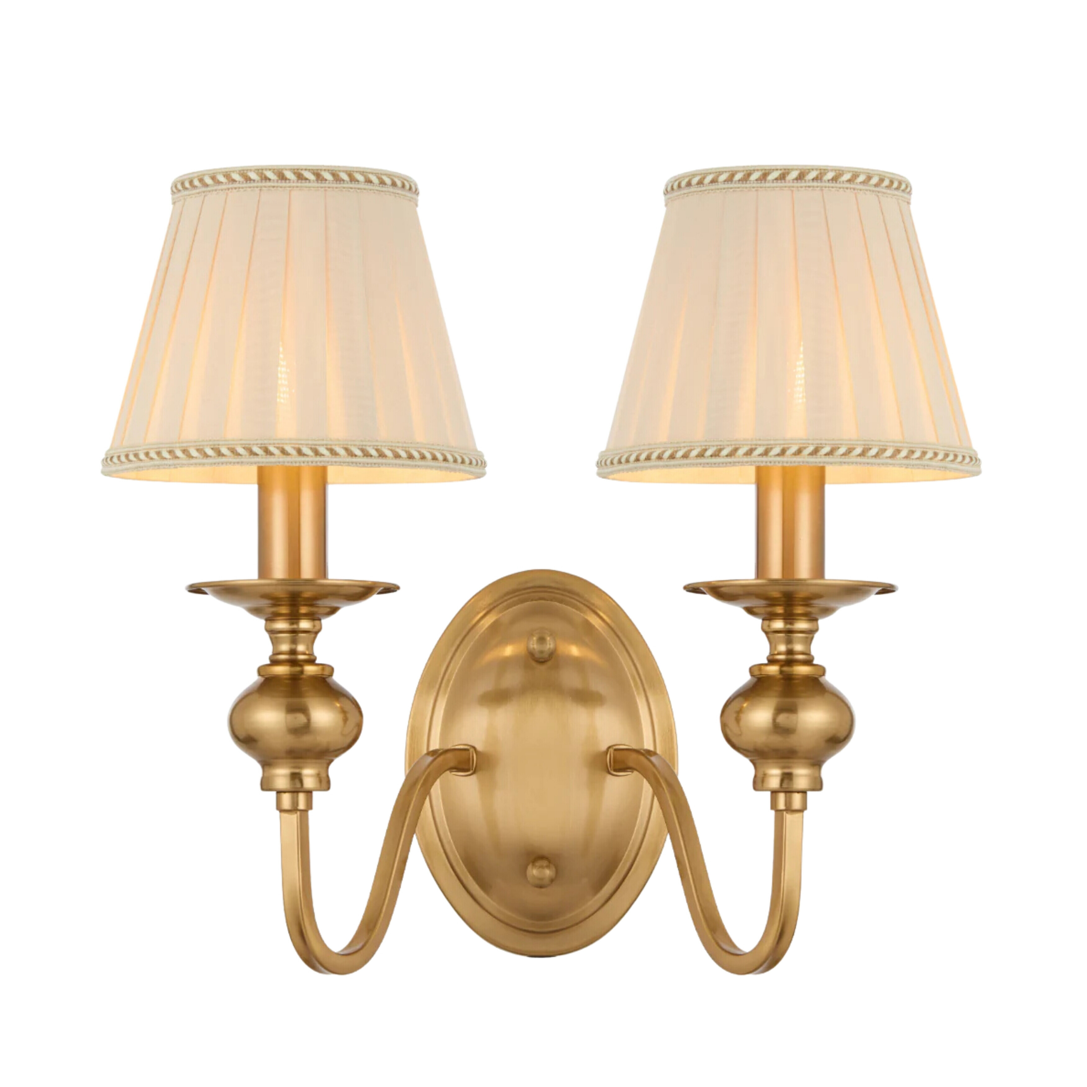 Sheridan French Provincial Twin Copper Wall Light with Shades