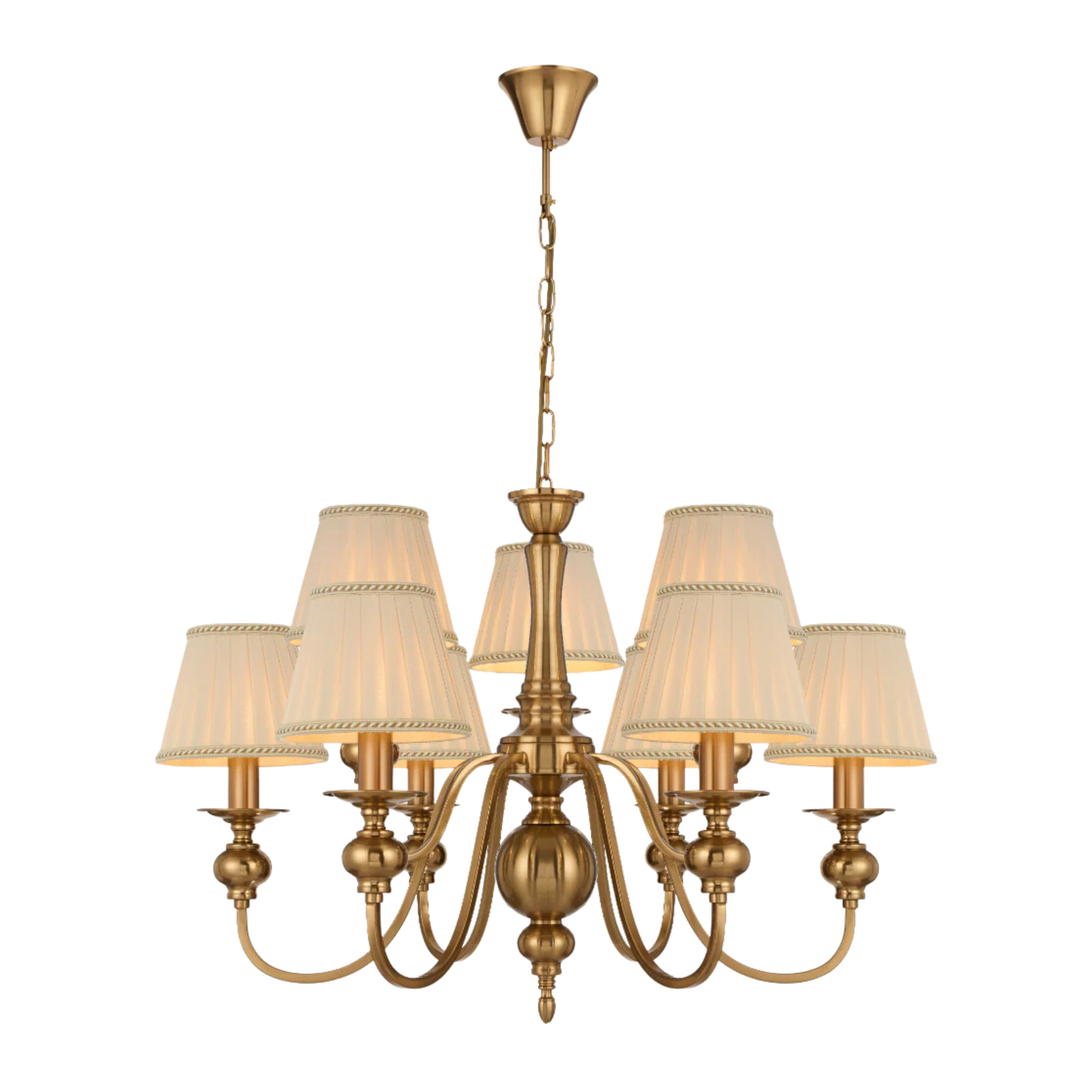 Sheridan Nine Light French Provincial Copper Shaded Chandelier