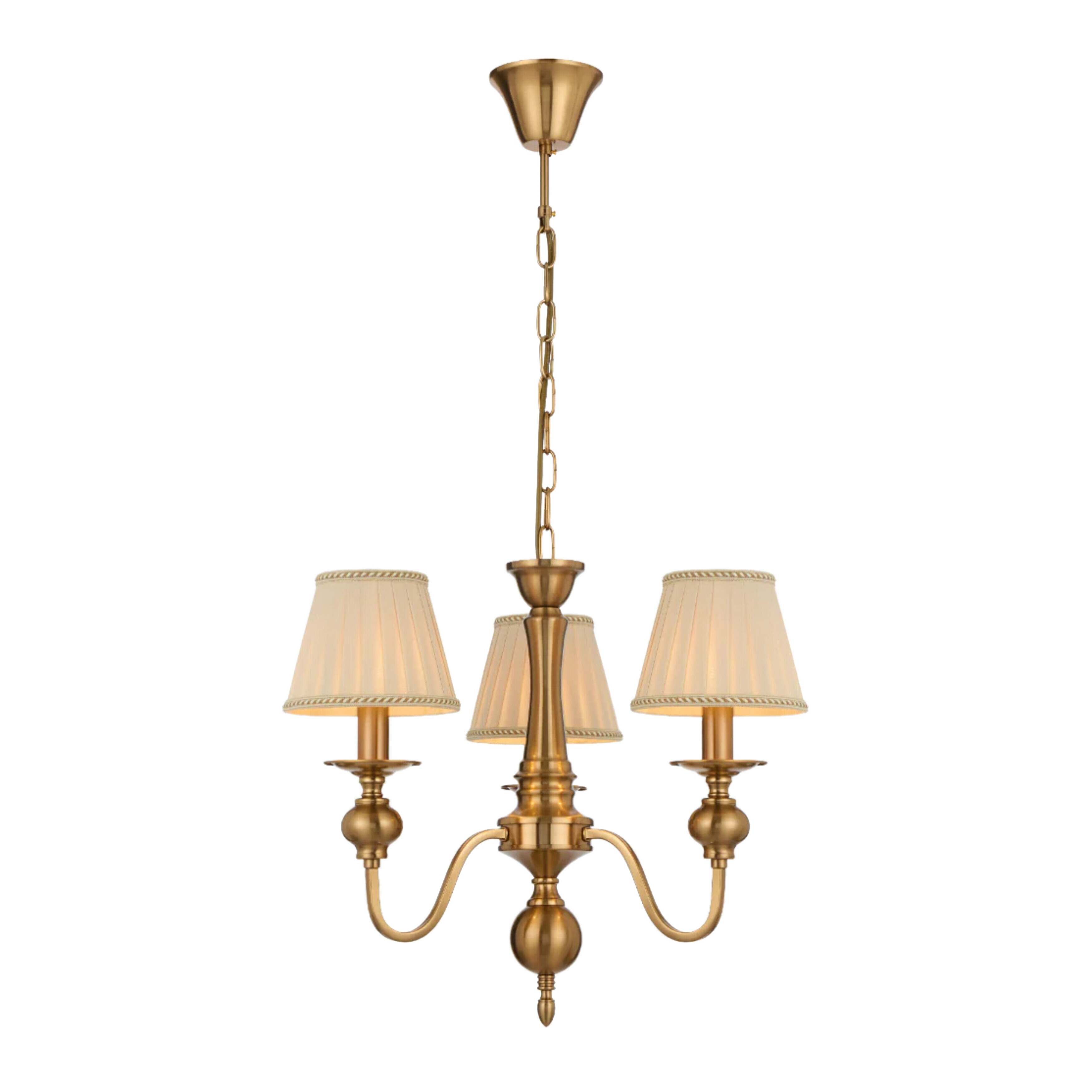 Sheridan Three Light French Provincial Copper Shaded Chandelier