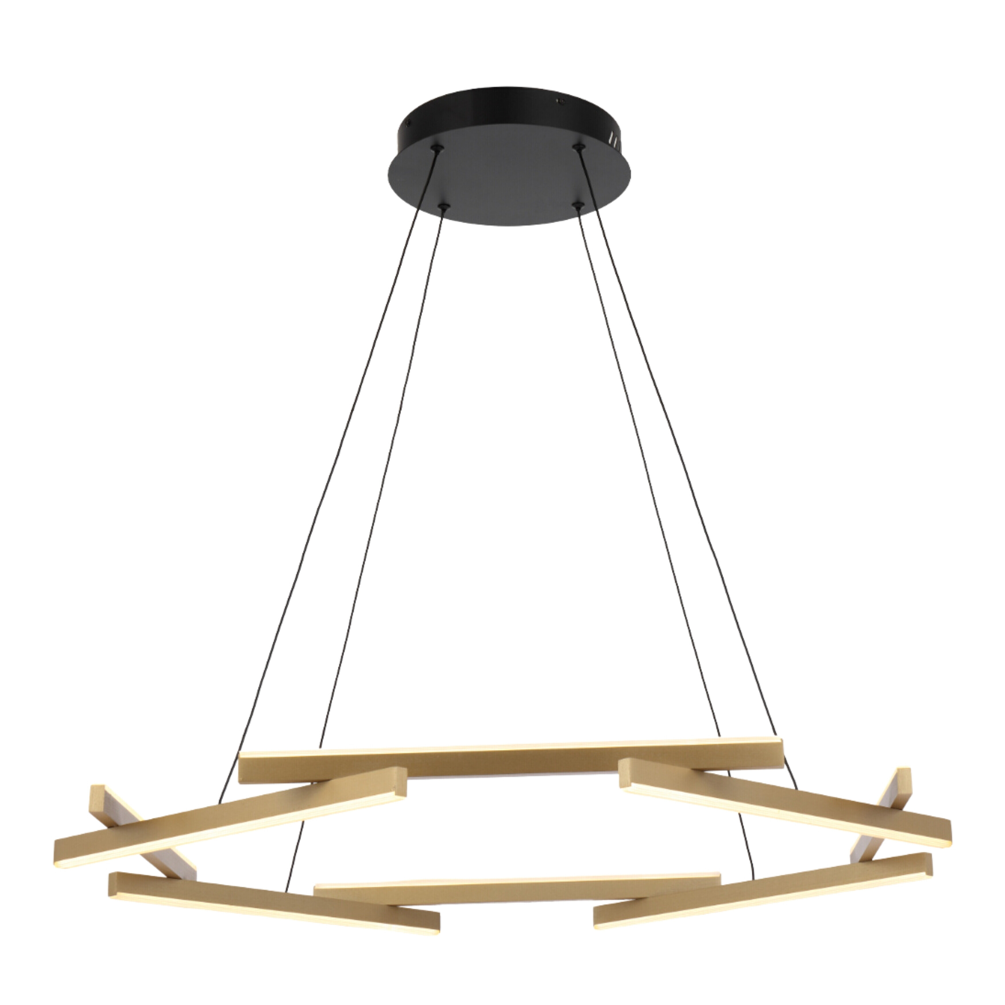 Teresina Black Gold Contemporary Octagonal LED Chandelier