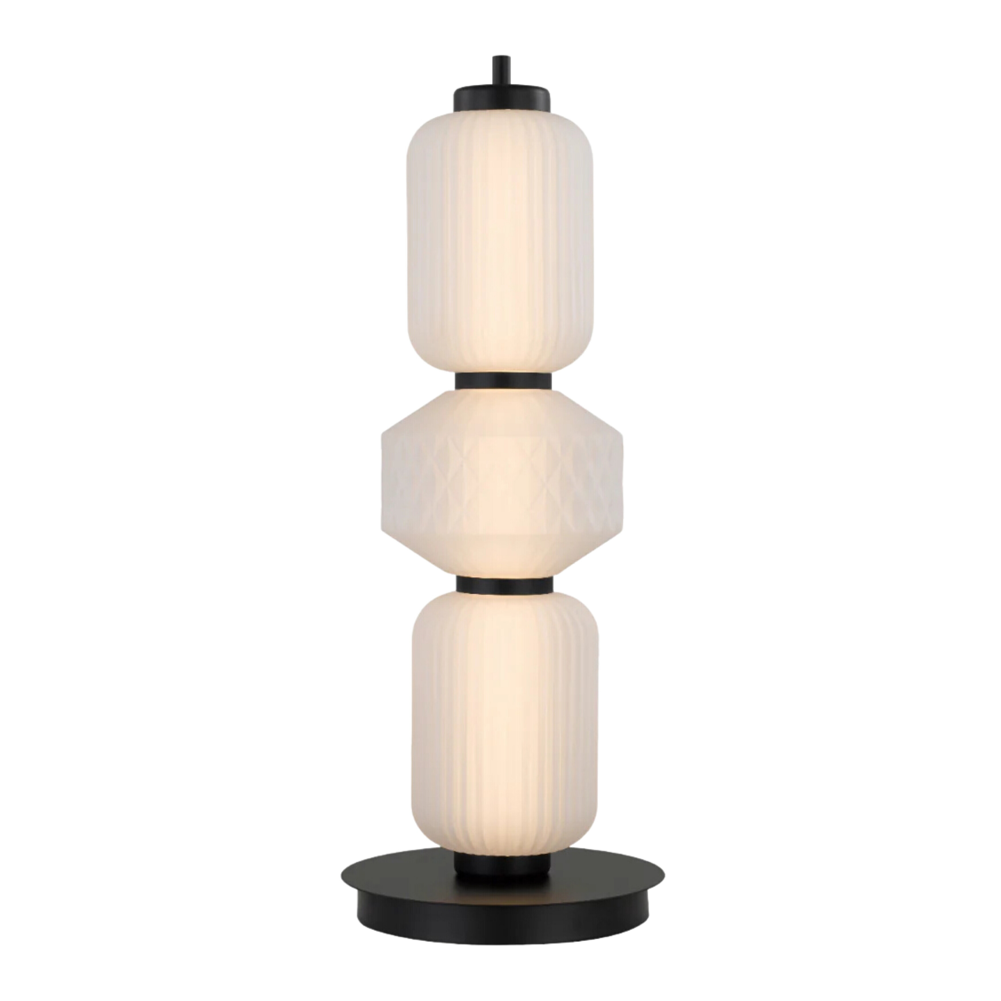 Toledo Frosted Glass Matt Black Decor Table Lamp