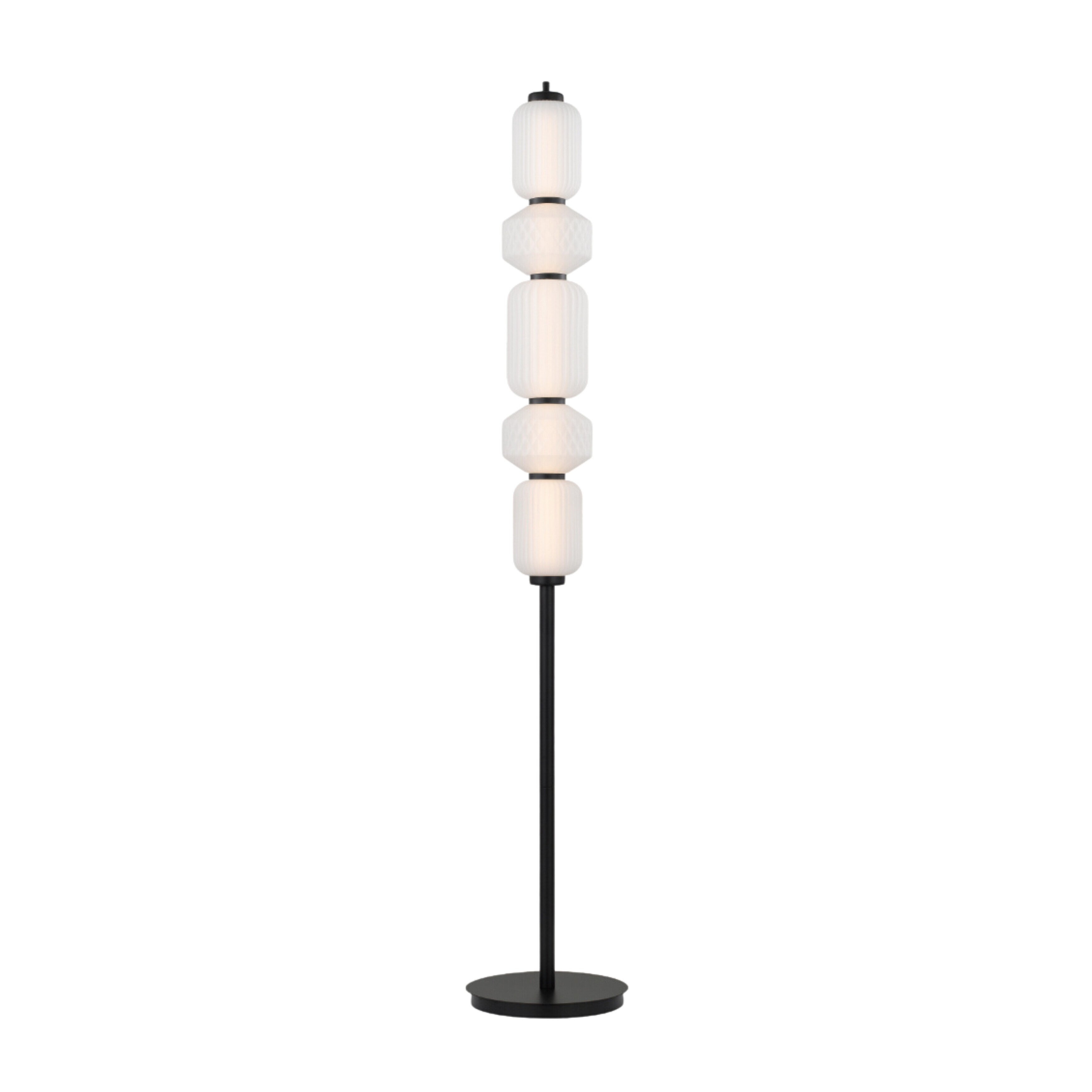 Toledo Frosted Glass Matt Black Floor Lamp