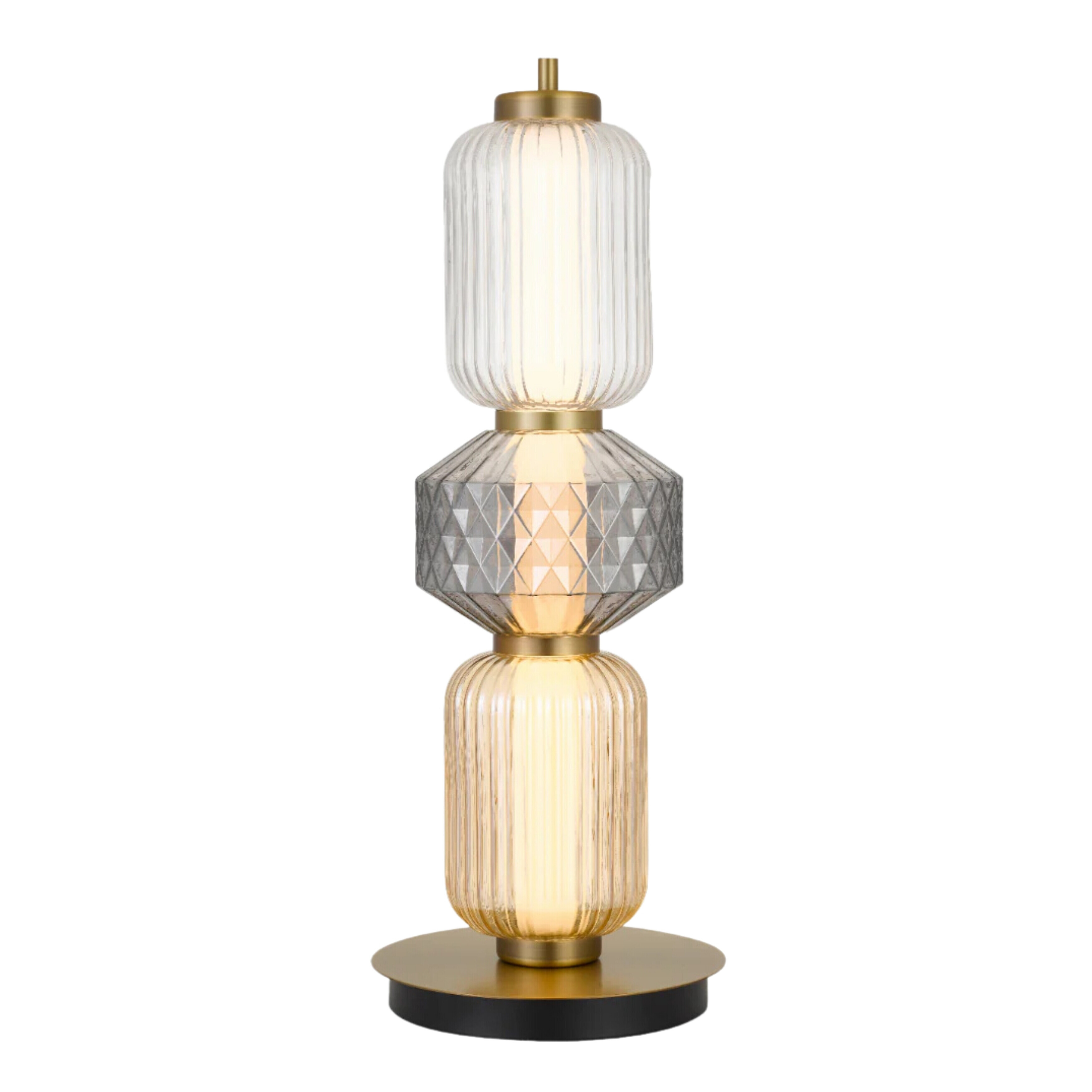 Toledo Multicoloured Glass Brass Decor Table Lamp
