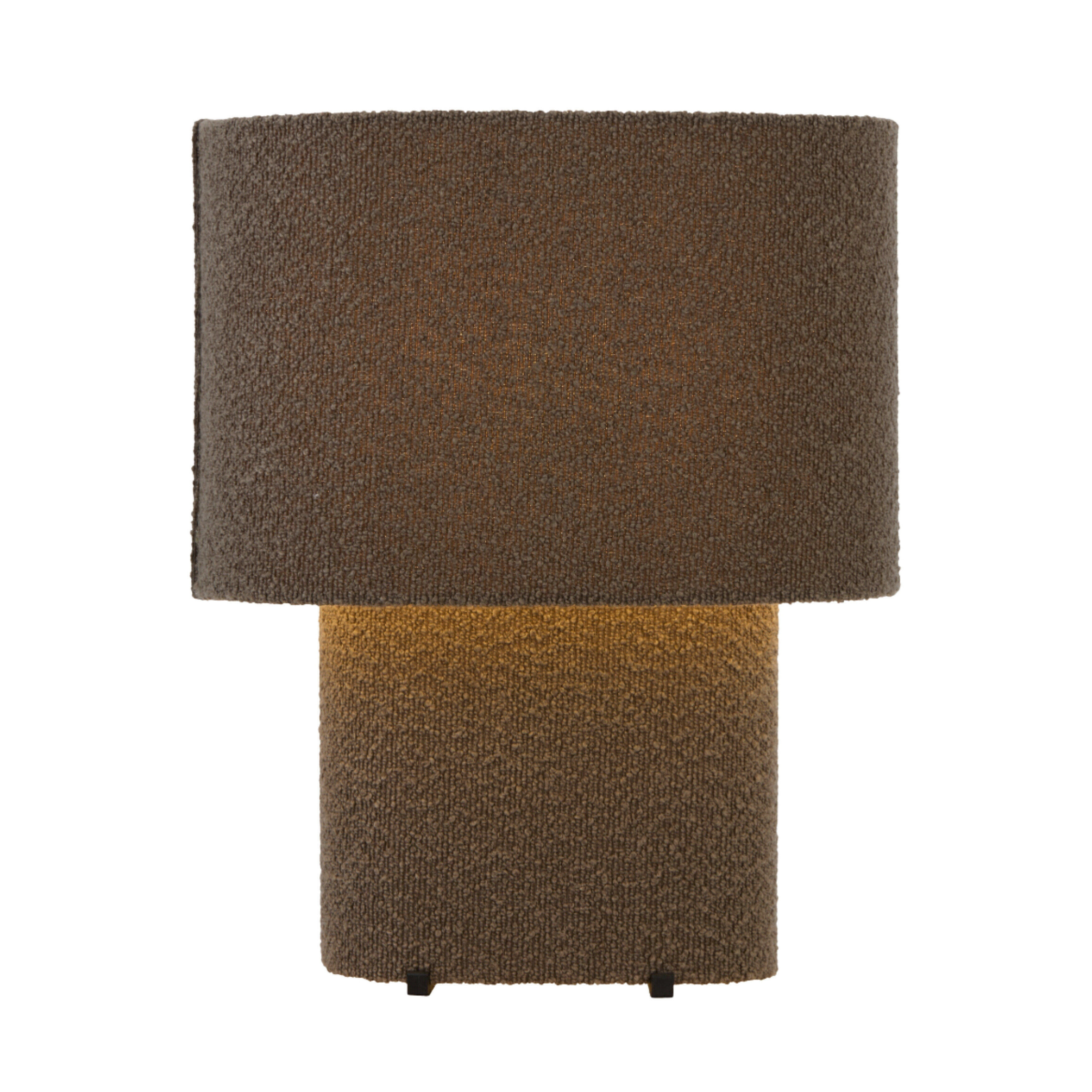 Vancity Nubby Textured Coffee Boucle Fabric Table Lamp