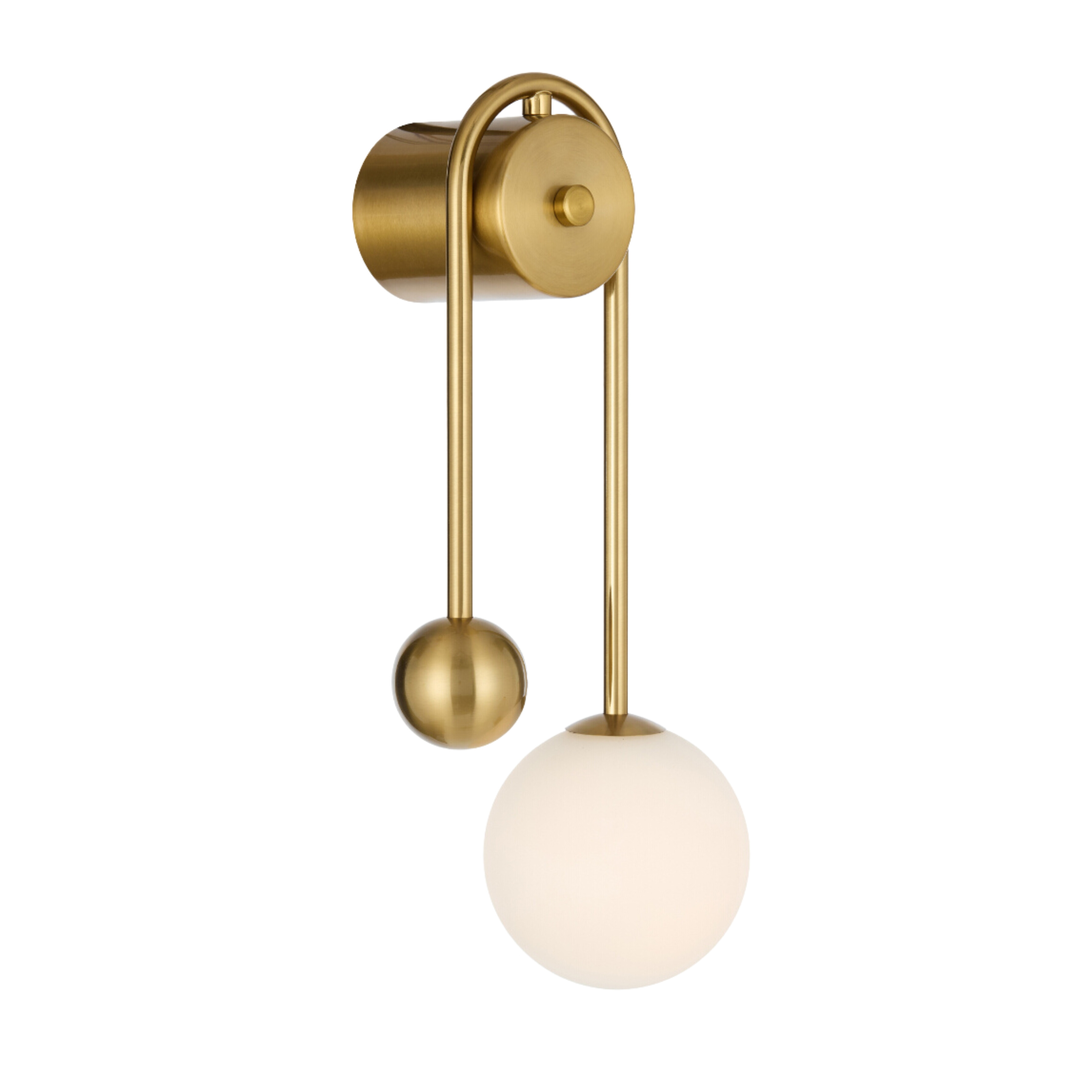 Foscani Opal Matt Glass Gold Arm Wall Light