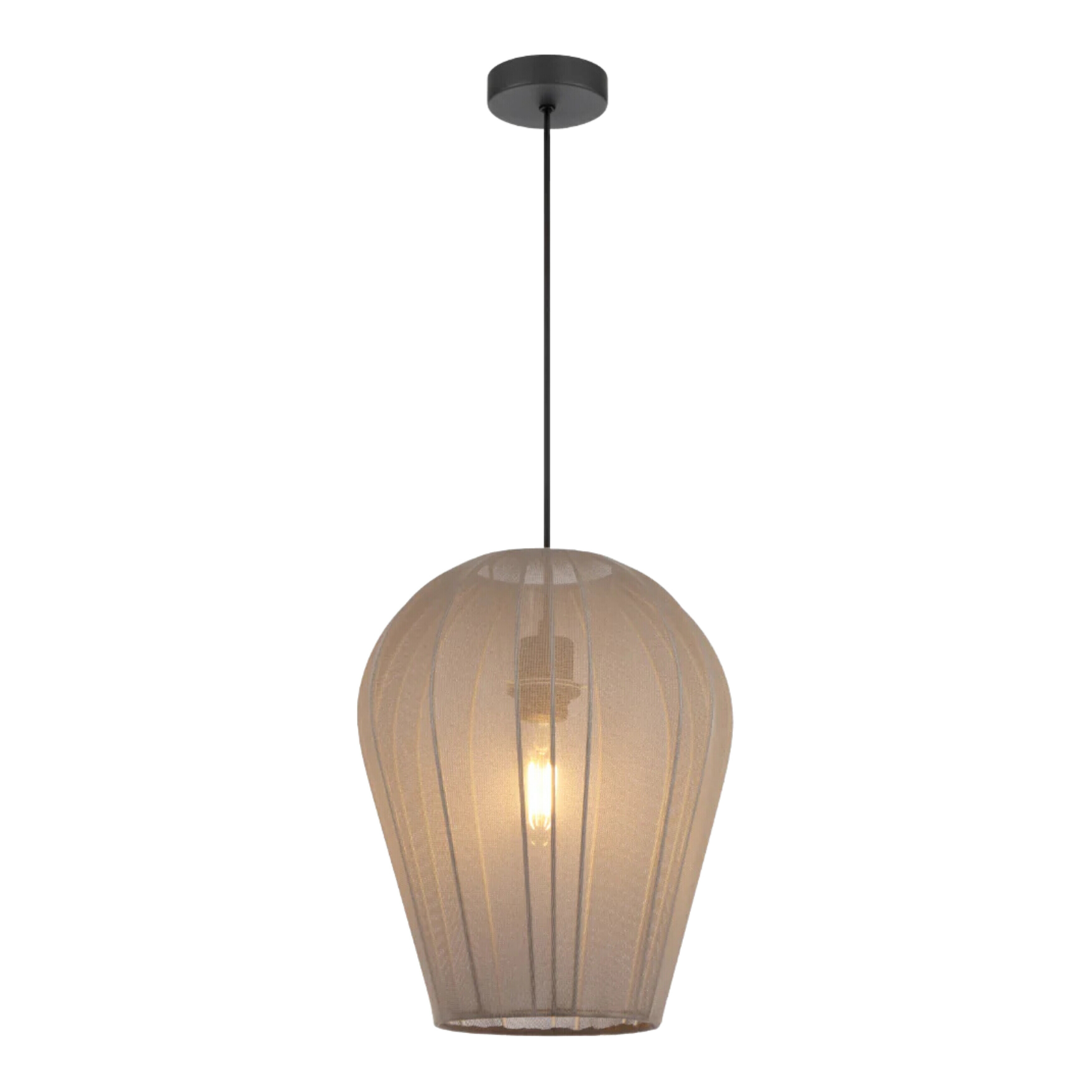Barramon Minimalist Sleek Grey Fabric Pendant Light