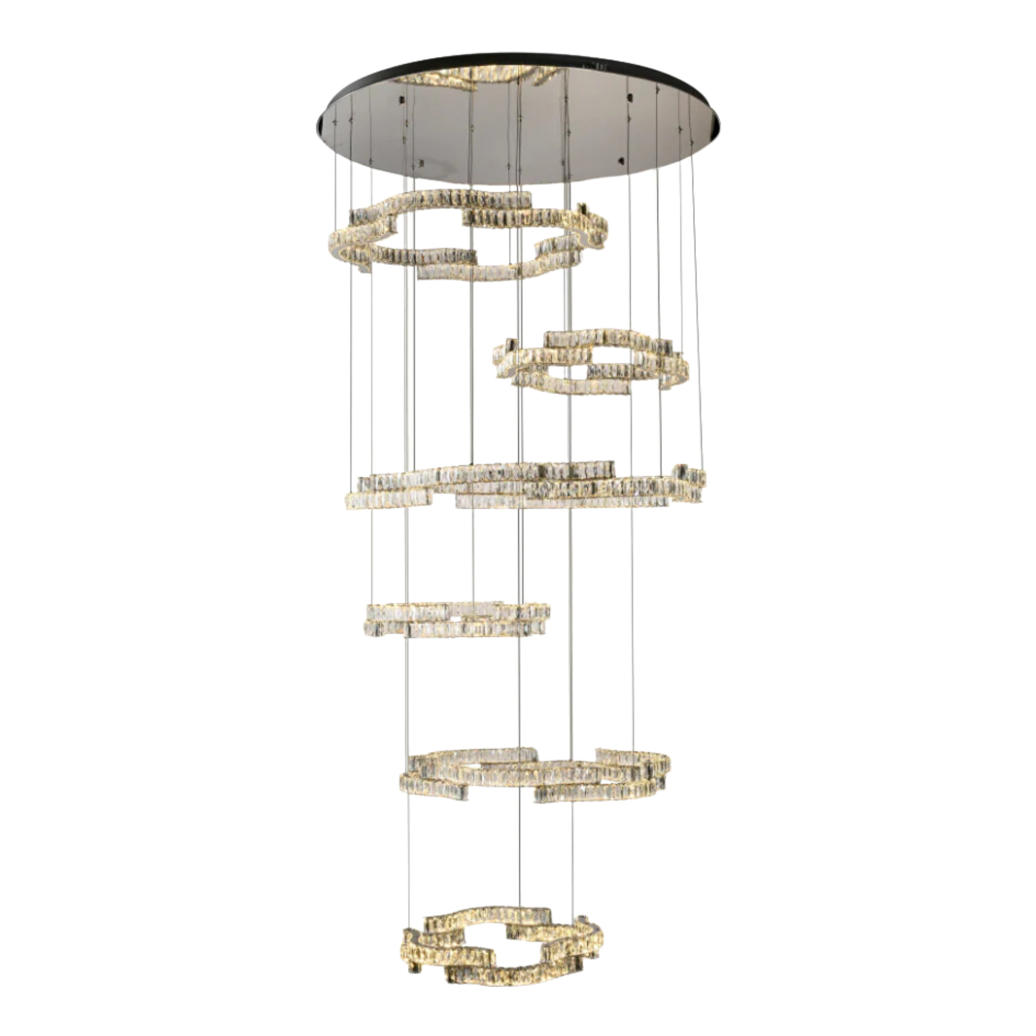 Jinan Six Tiered Golden Crystal 3CCT LED Chandelier