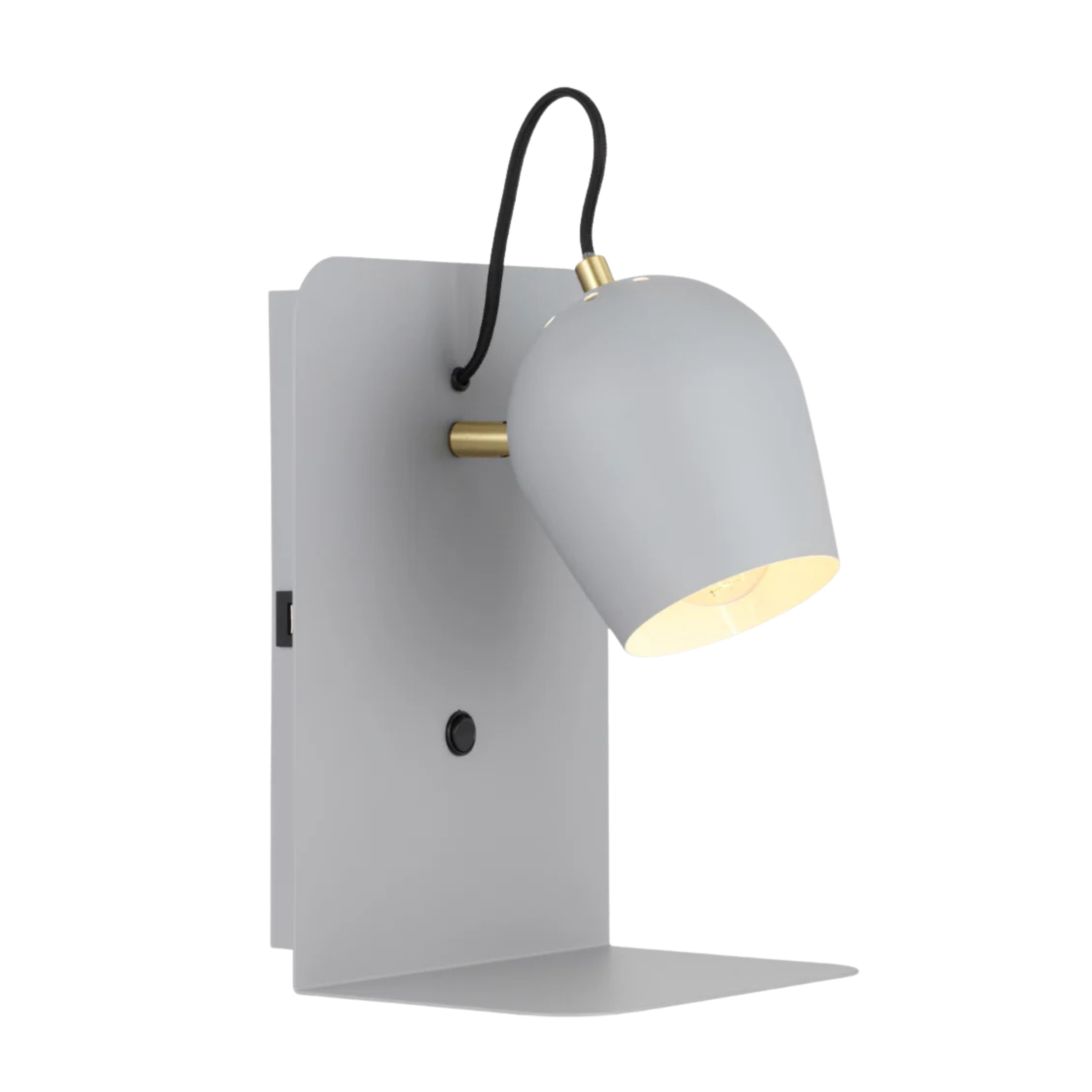 Sheena Grey Bedside Wall Light with Switch and USB Port