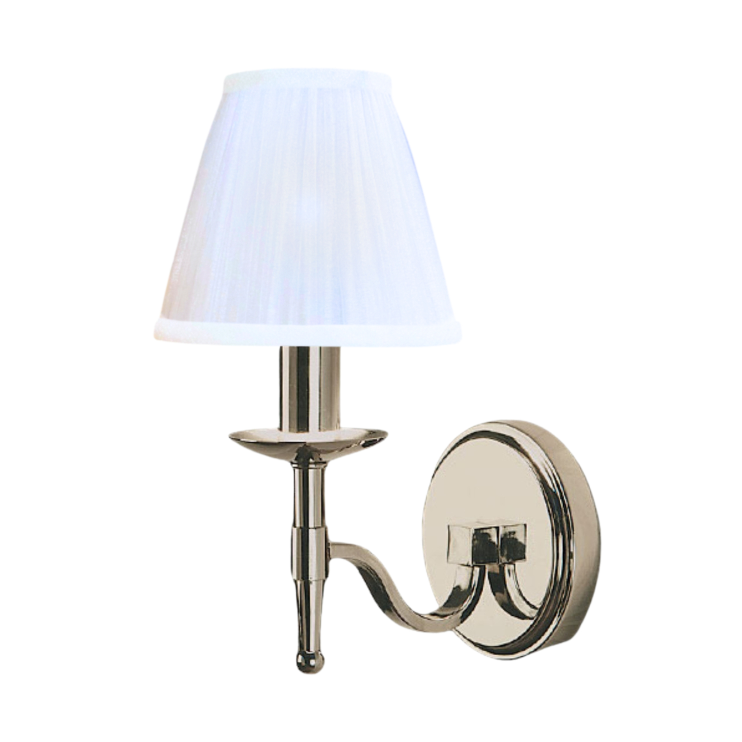 Stanford 1 Light Nickel Wall Lamp - White