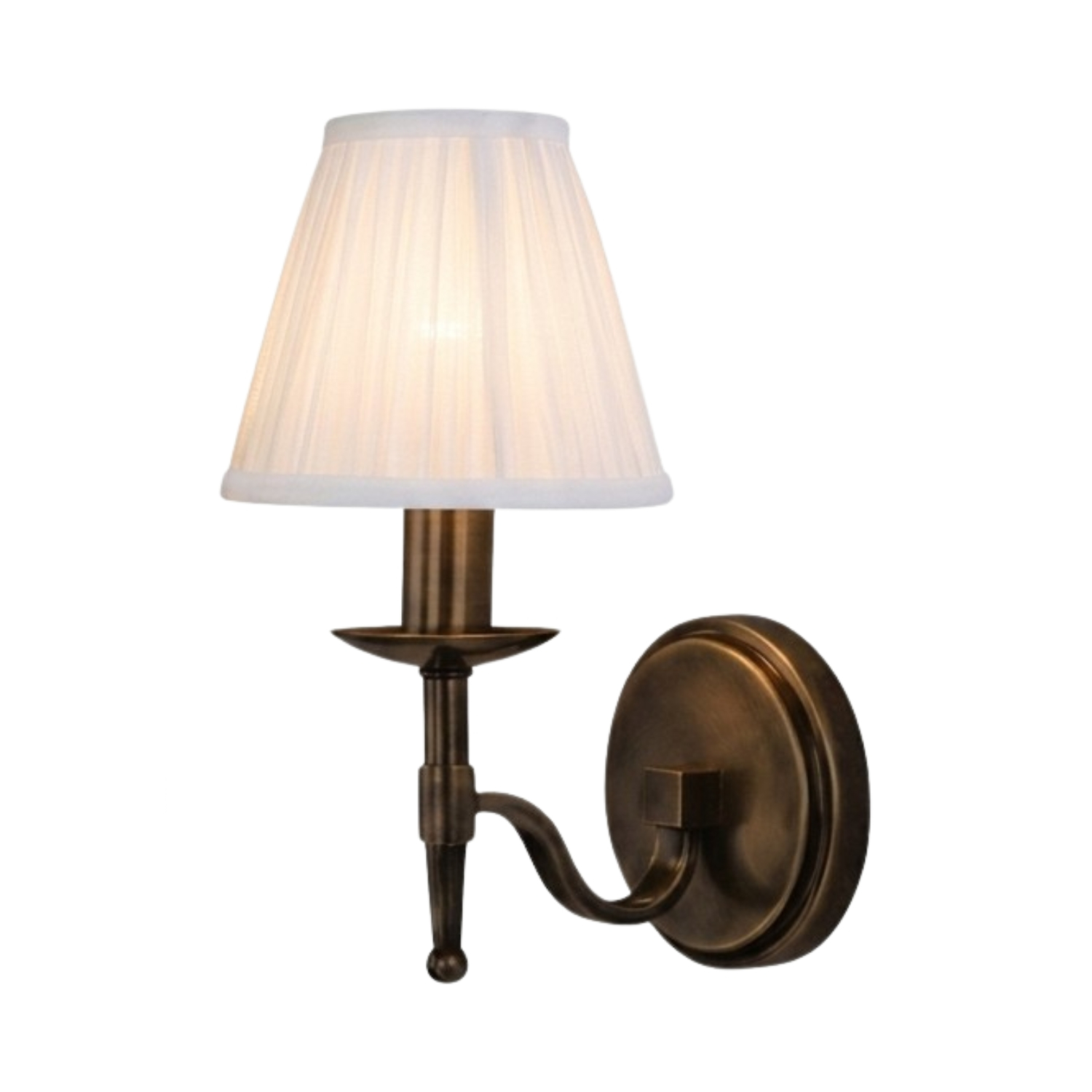 Stanford 1 Light Bronze Wall Lamp - White