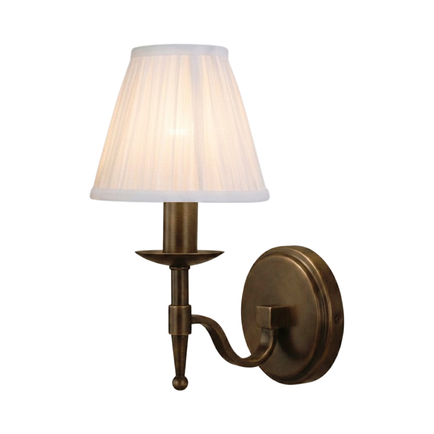 Stanford 1 Light Bronze Wall Lamp - White