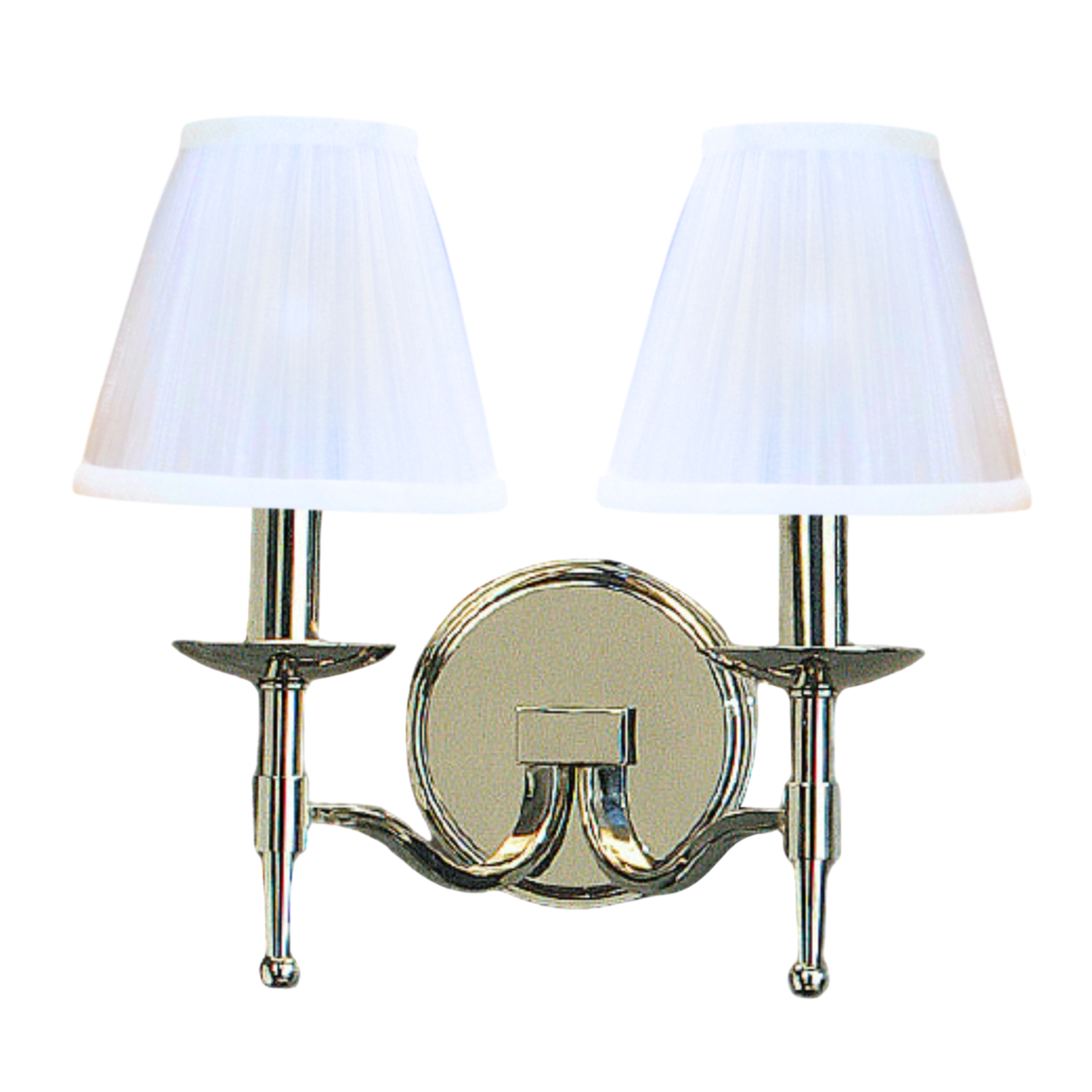 Stanford 2 Light Nickel Wall Lamp - White