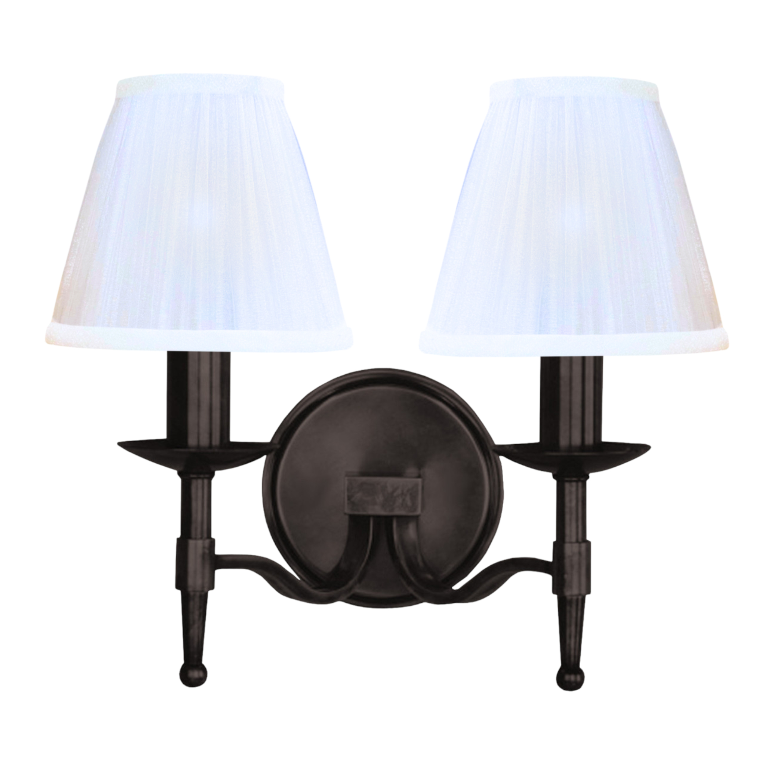 Stanford 2 Light Bronze Wall Lamp - White