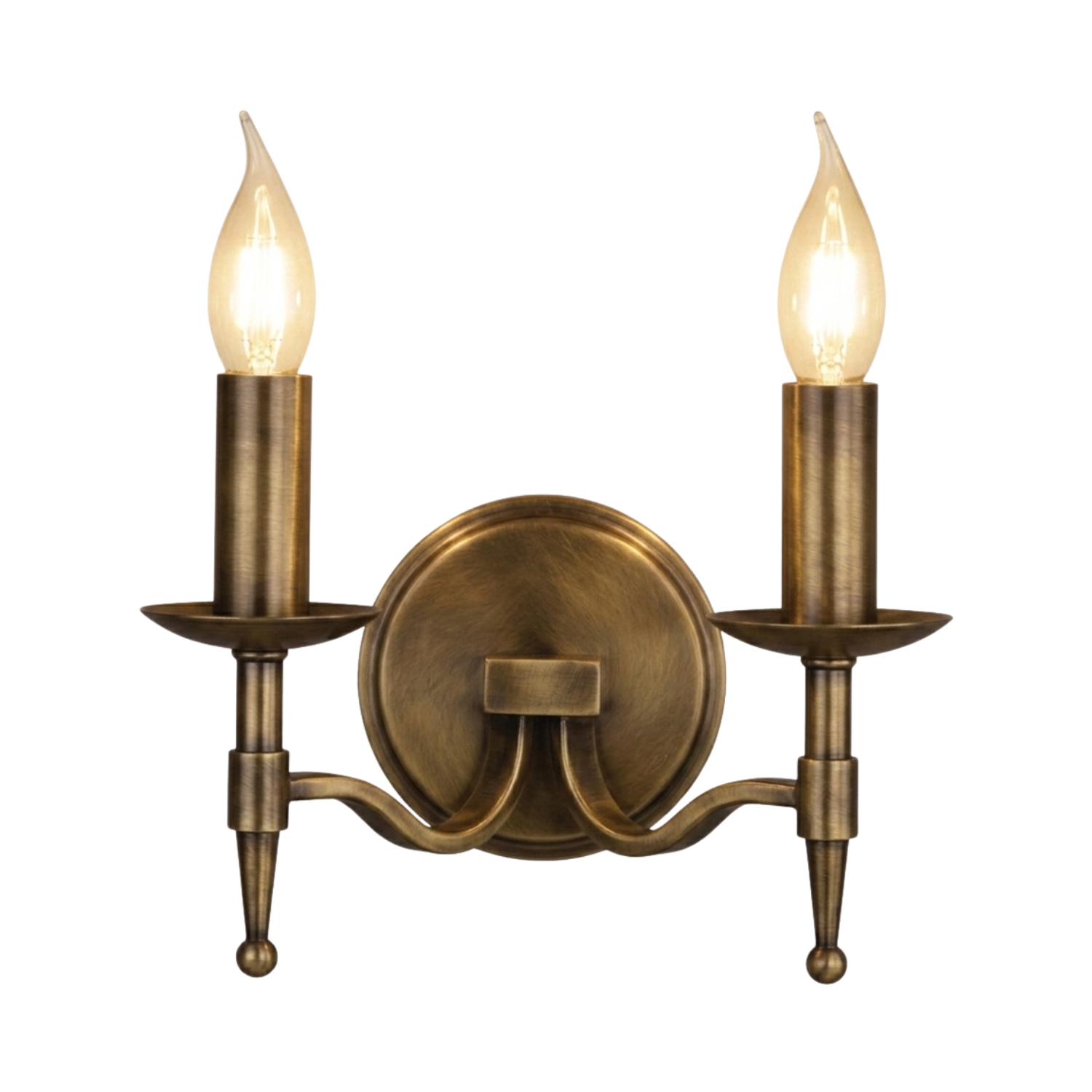 Stanford 2 Light Candle Bronze Wall Lamp
